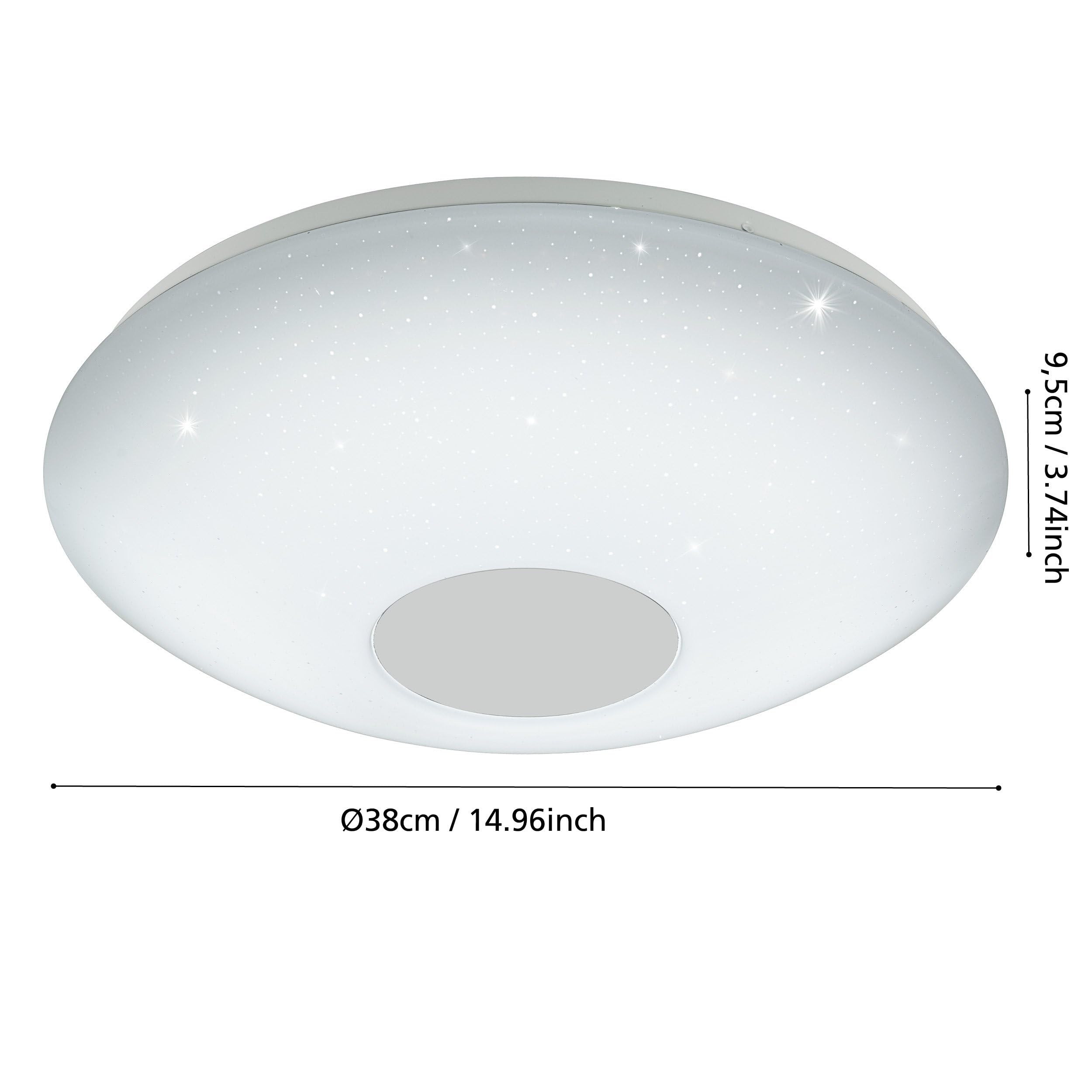 eglo-voltago-2-led-deckenleuchte-38-cm-wei-dimmbar-mit-fernbedienung-und-kristal image 3