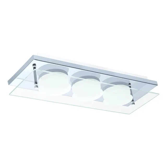 eglo-abiola-led-deckenleuchte-chrom-glas-klar-satiniert image 1