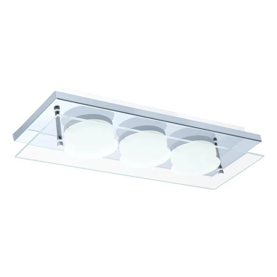 eglo-abiola-led-deckenleuchte-chrom-glas-klar-satiniert image 1