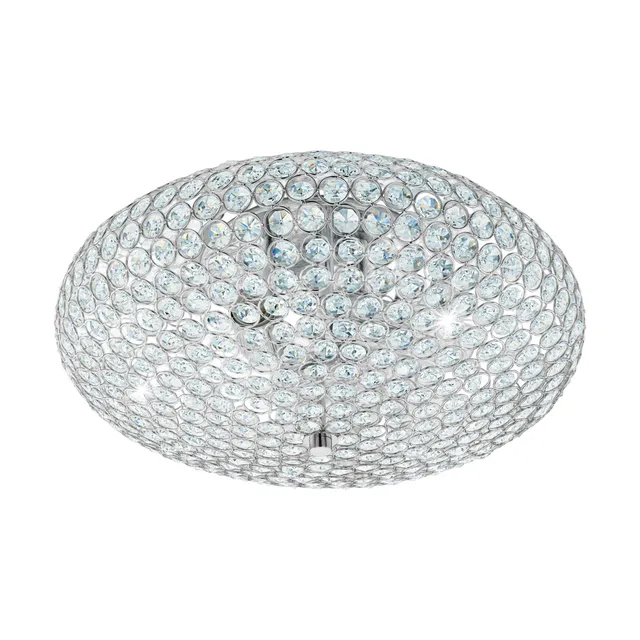 eglo-clemente-deckenleuchte-3-flammig-chrom-kristall-e27-45-cm image 1