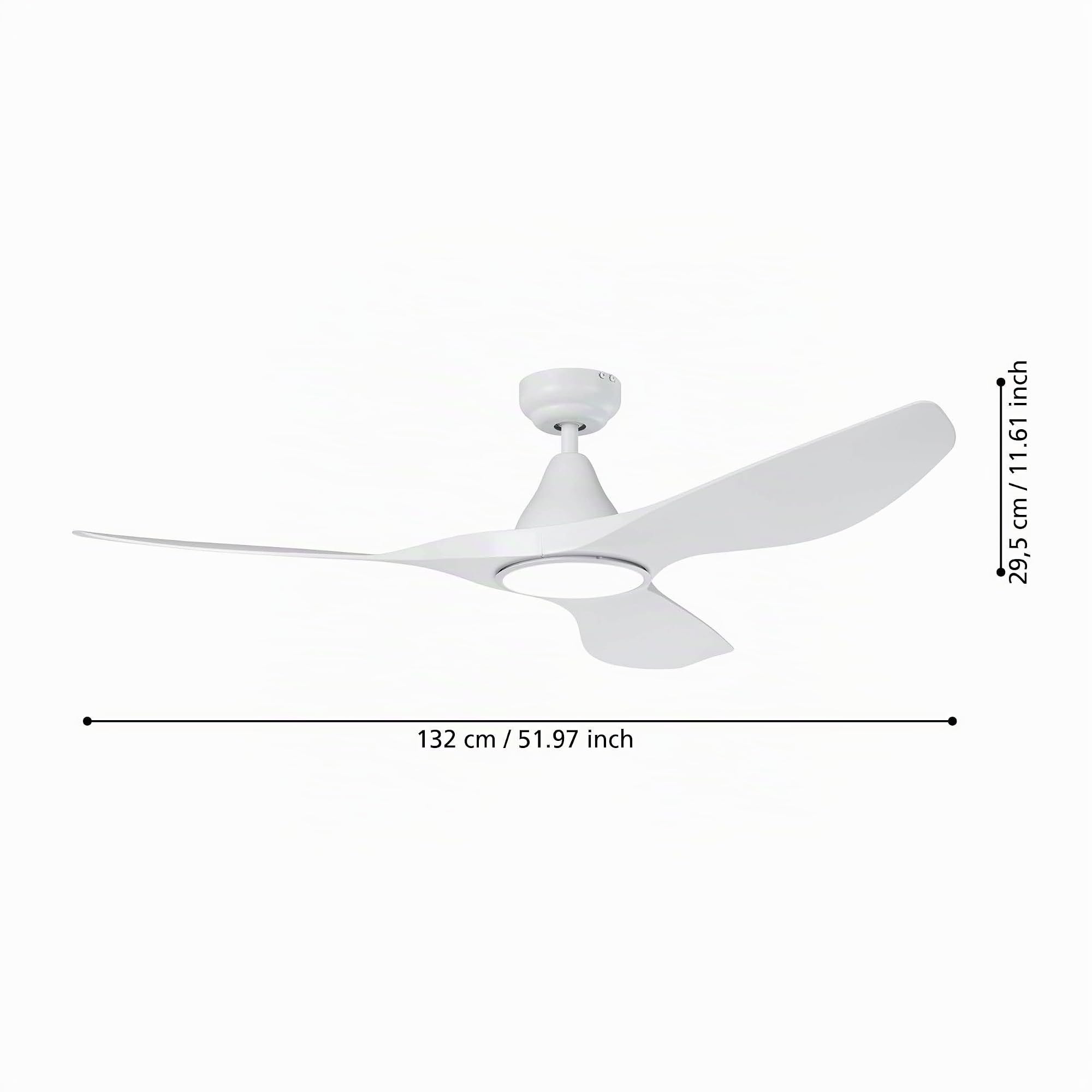 eglo-portsea-deckenventilator-132cm-mit-led-licht-und-fernbedienung-wei-matt image 2
