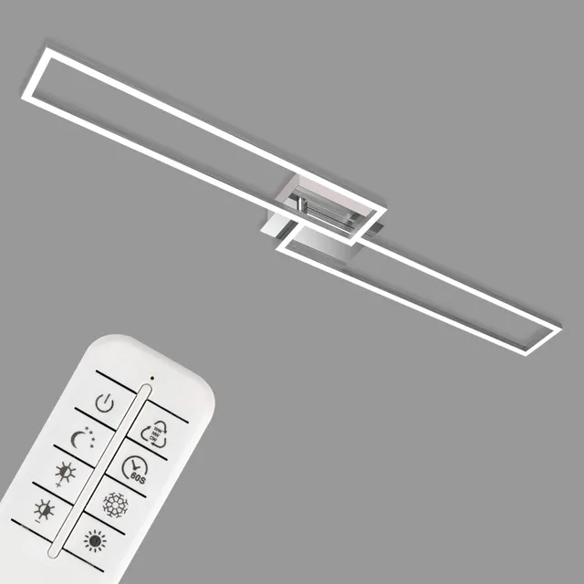 briloner-led-deckenlampe-dimmbar-fernbedienung-cct-110x25x8-cm-chrom-alu image 1