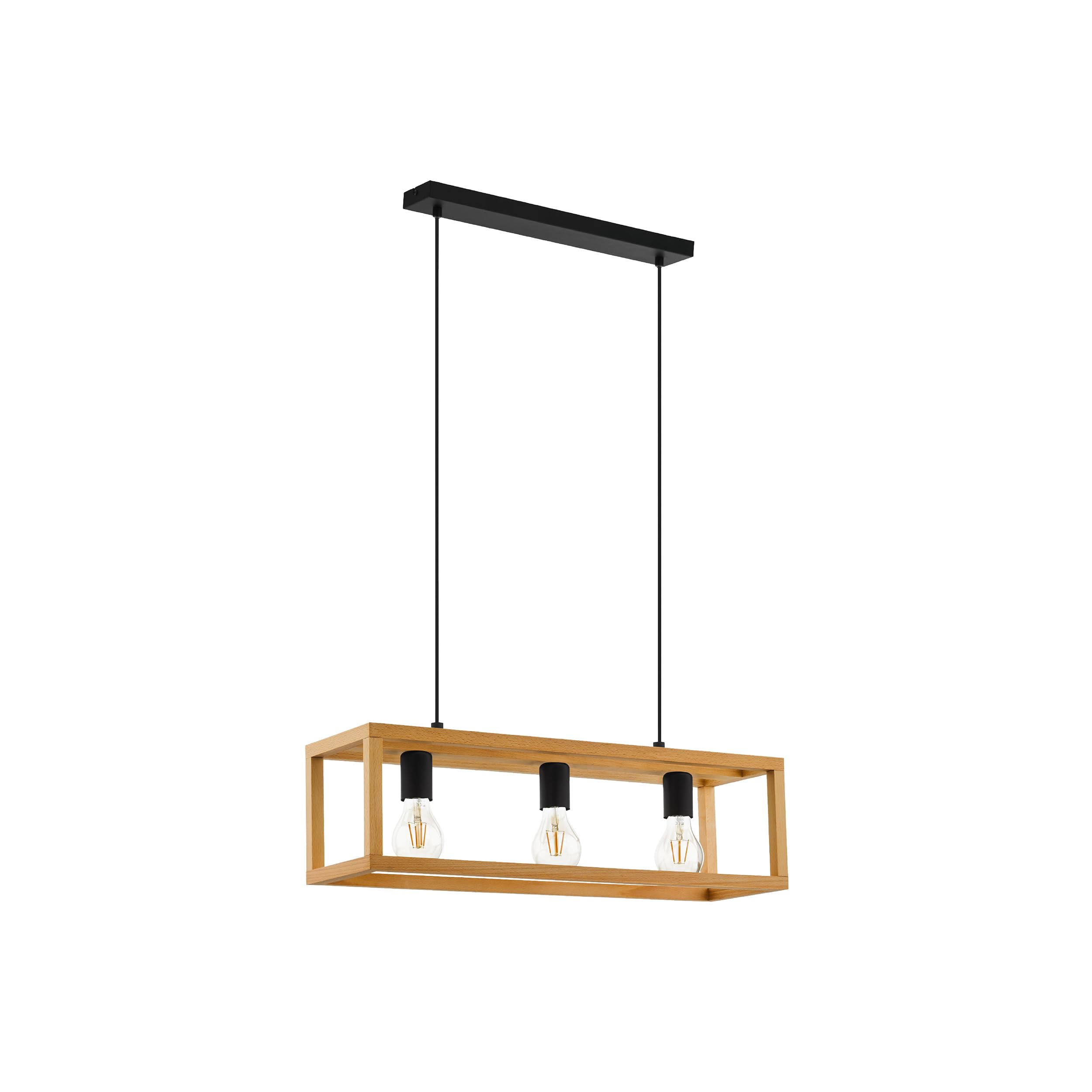 eglo-blackcrown-deckenleuchte-kubus-20x20-cm-schwarzer-stahl-mit-holzrahmen-e27 image 7