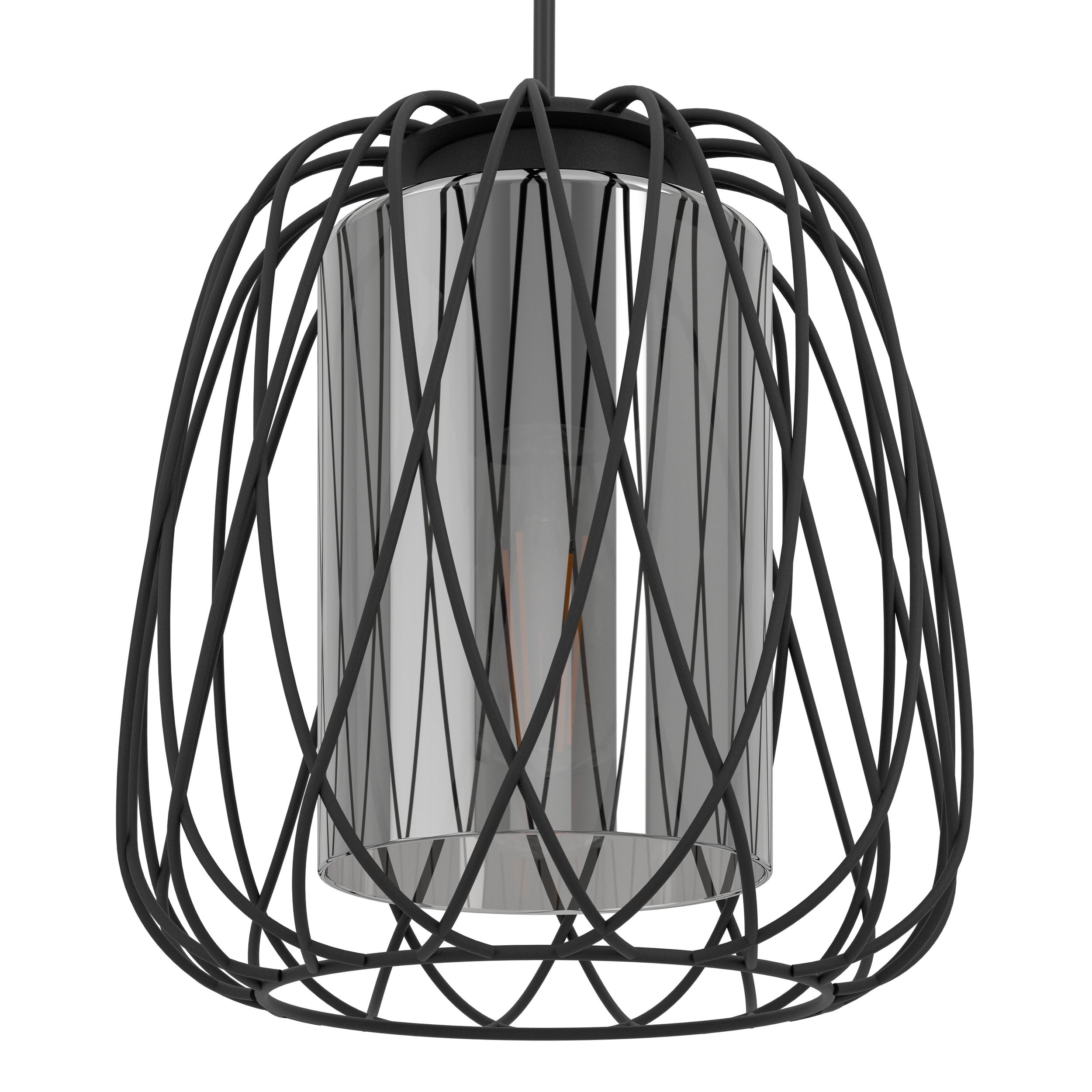 eglo-floresta-pendelleuchte-e27-schwarz-mit-rauchglas-19-5-cm-h-he-110-cm image 4