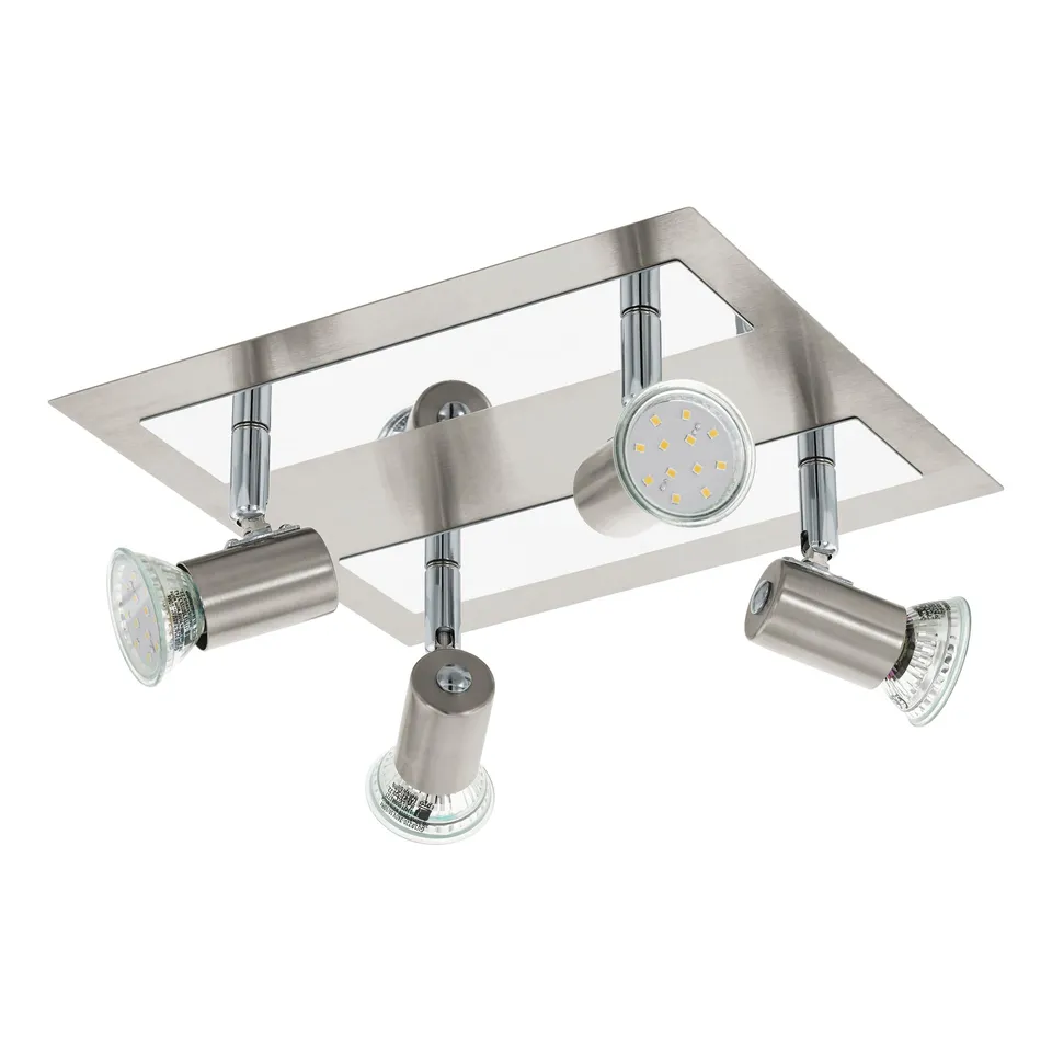 eglo-rottelo-deckenleuchte-4-flammig-gu10-schwenkbar-26x24-cm-nickel-matt-chrom image 1