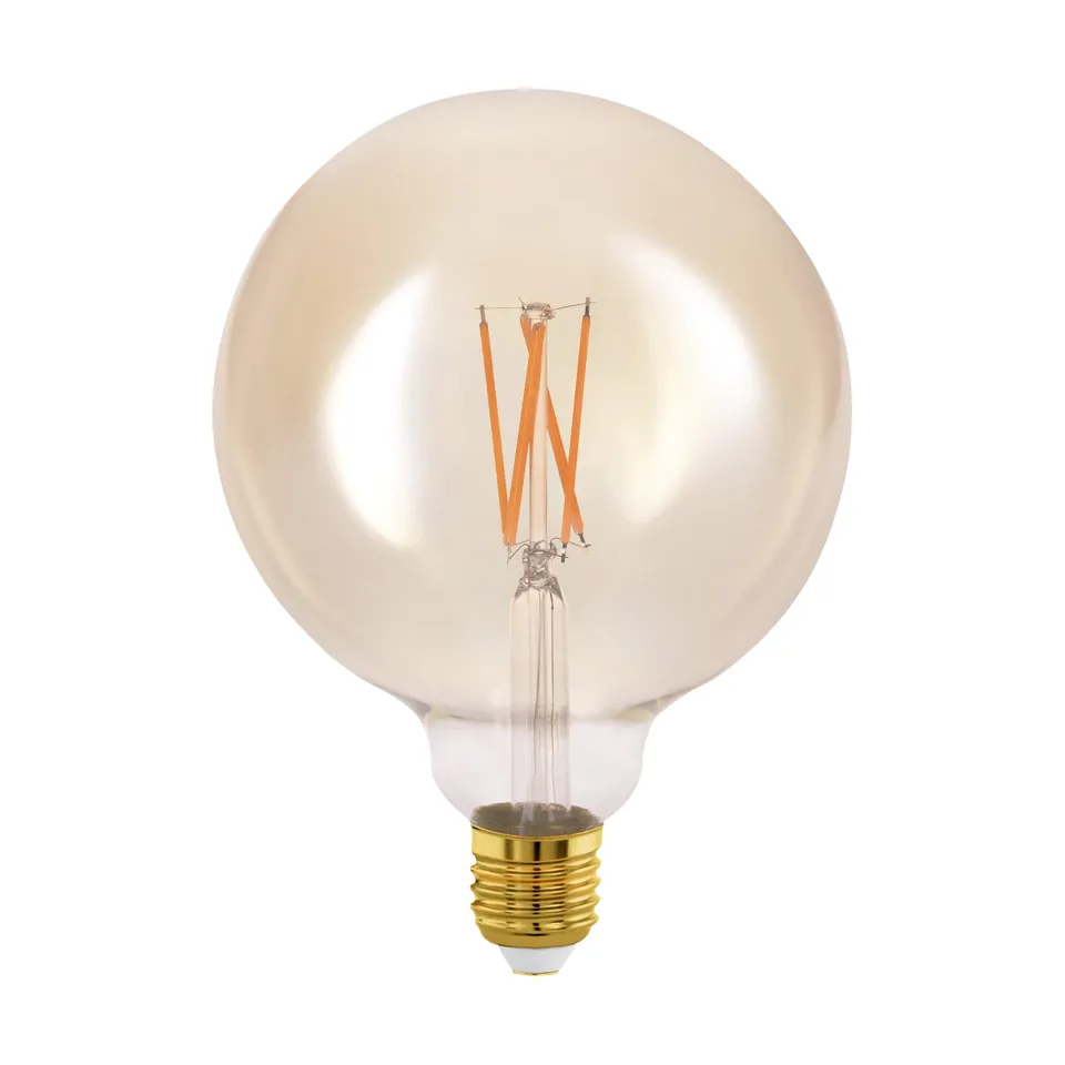 eglo-connect-z-smart-home-led-e27-g125-vintage-globe-zigbee-dimmbar-amber image 1
