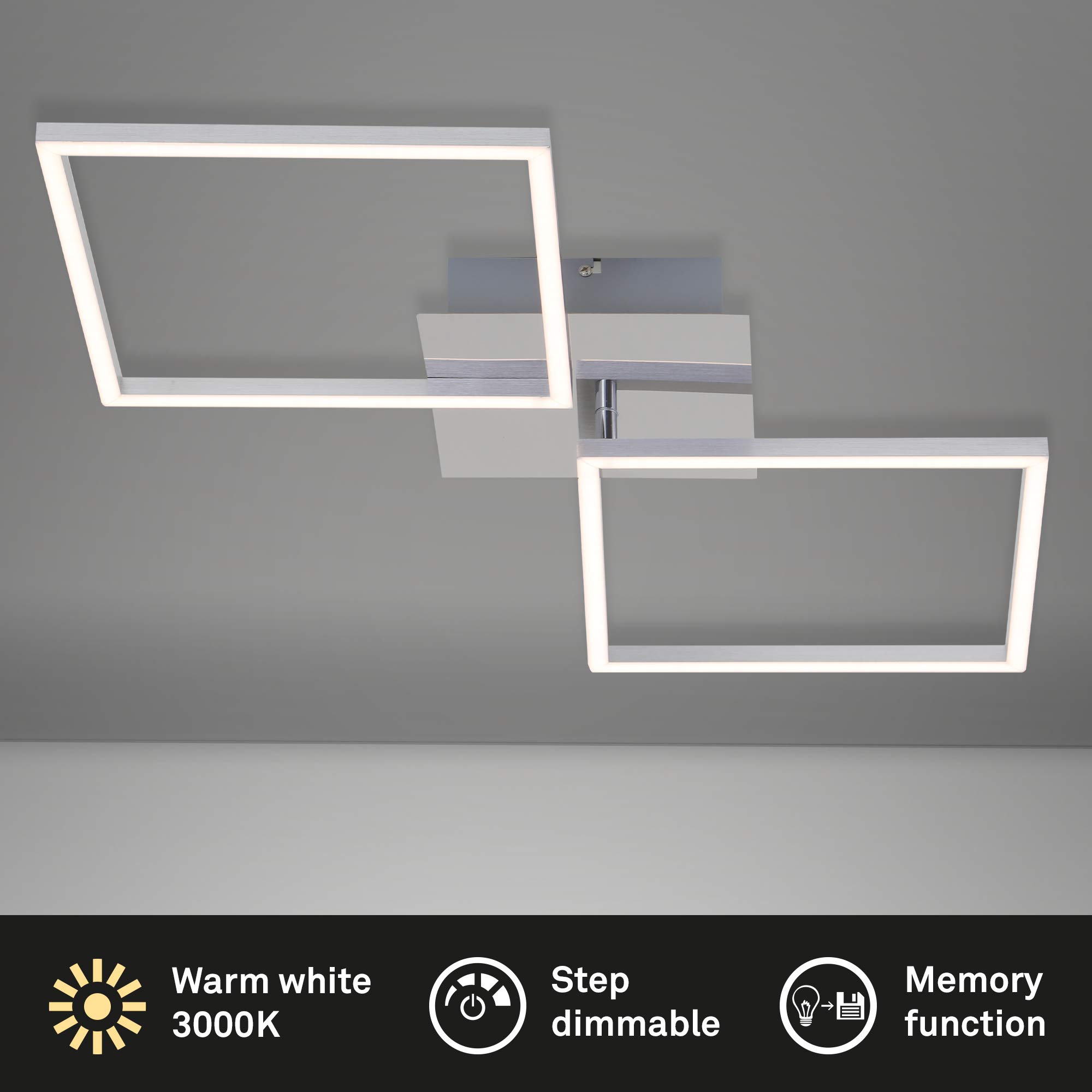 briloner-led-deckenleuchte-763-mm-dimmbar-chrom-alu-2600-lm image 2