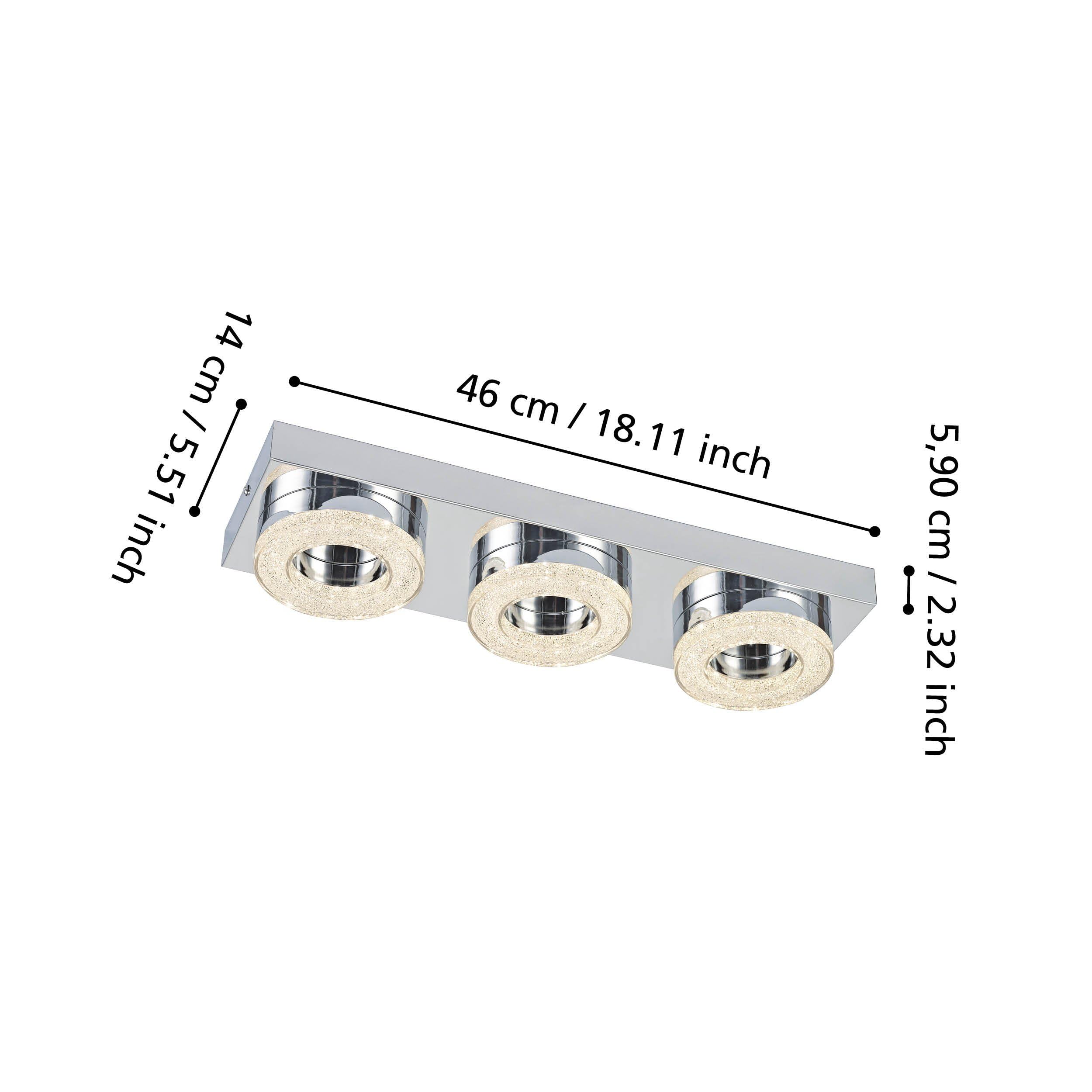 eglo-fradelo-led-deckenleuchte-3-flammig-chrom-kristall-46-cm image 3