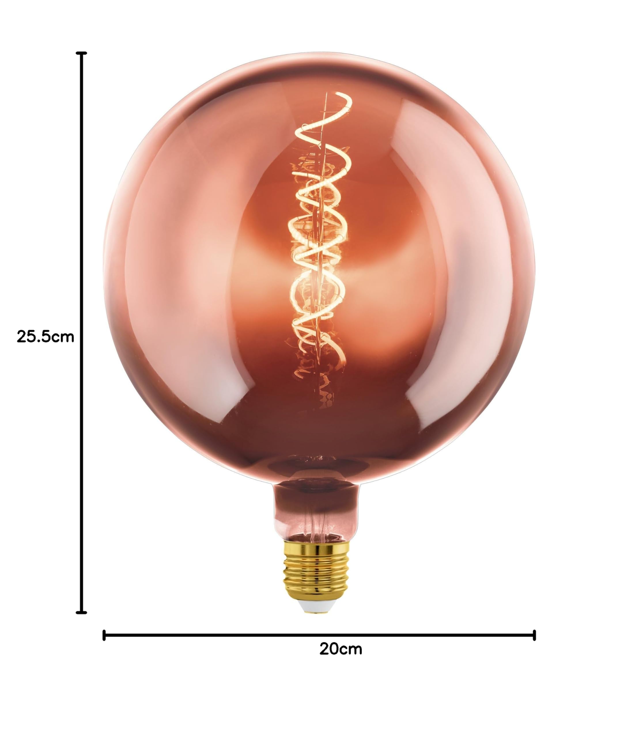 eglo-spiral-led-globe-g200-20-cm-kupfer-e27-dimmbar-1600k image 2