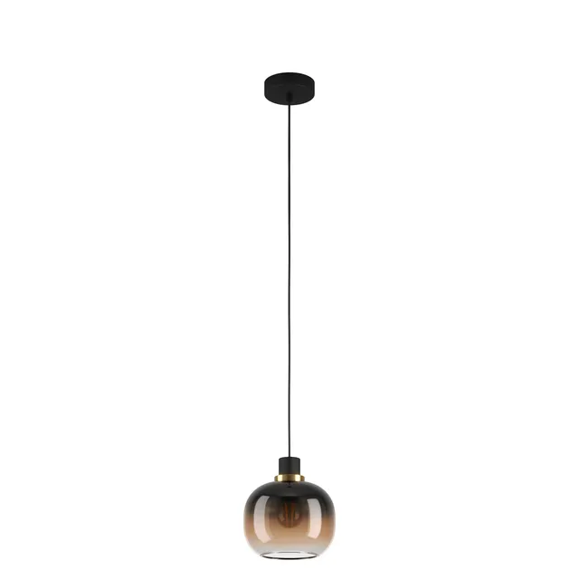 eglo-oilella-h-ngelampe-e27-rauchglas-19-cm-schwarz-braun-messing image 1