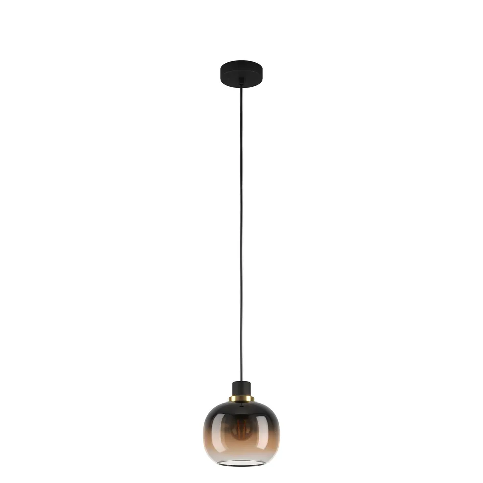 eglo-oilella-h-ngelampe-e27-rauchglas-19-cm-schwarz-braun-messing image 1