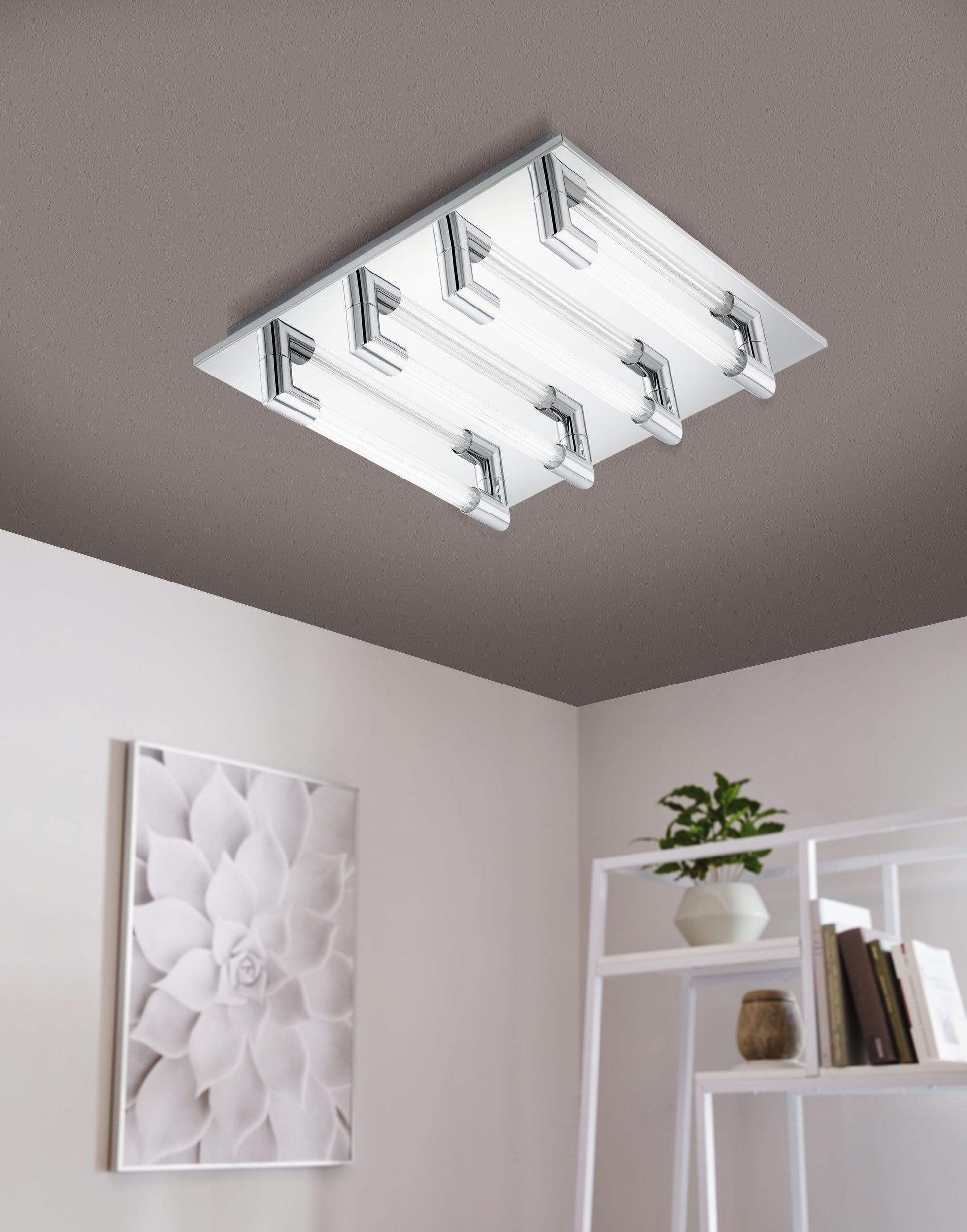 eglo-velarde-led-deckenleuchte-32x32-cm-stahl-chrom-glas-klar image 2
