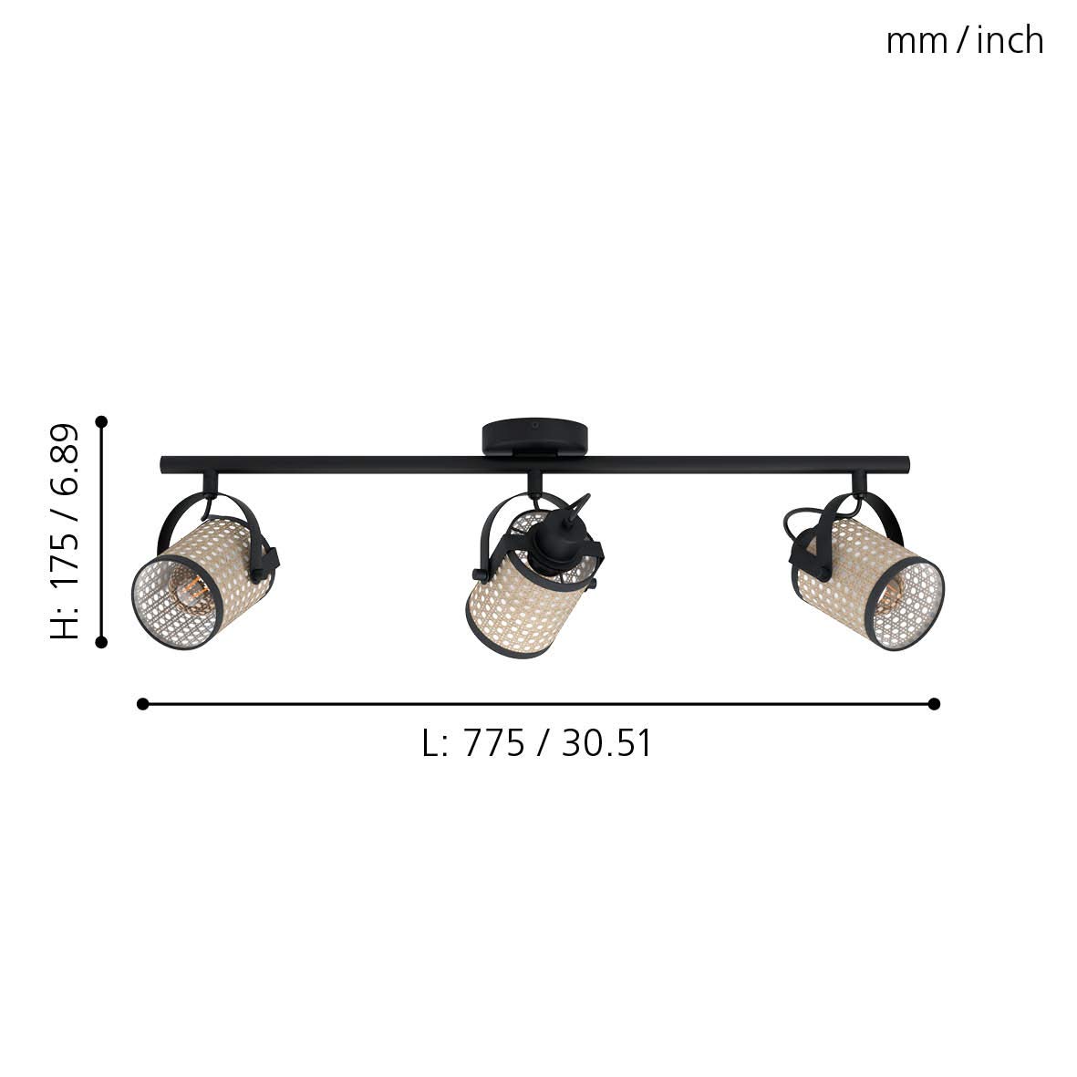 eglo-ruscomb-deckenstrahler-3-flammig-vintage-boho-rattan-optik image 5