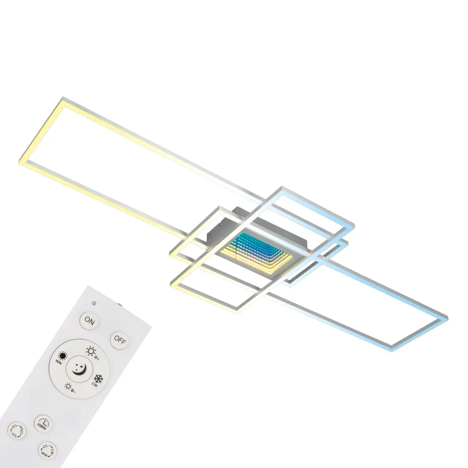 briloner-led-deckenlampe-infinity-spiegel-3d-tunneleffekt-dimmbar-110x42-cm-alu image 1