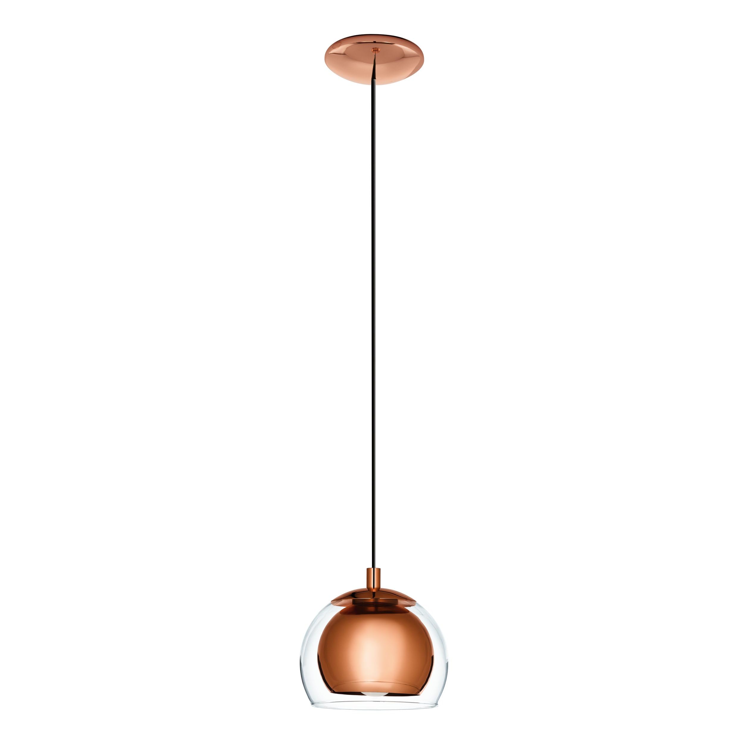 eglo-rocamar-pendelleuchte-1-flammig-h-ngelampe-metall-kupfer-glas-klar-e27 image 1