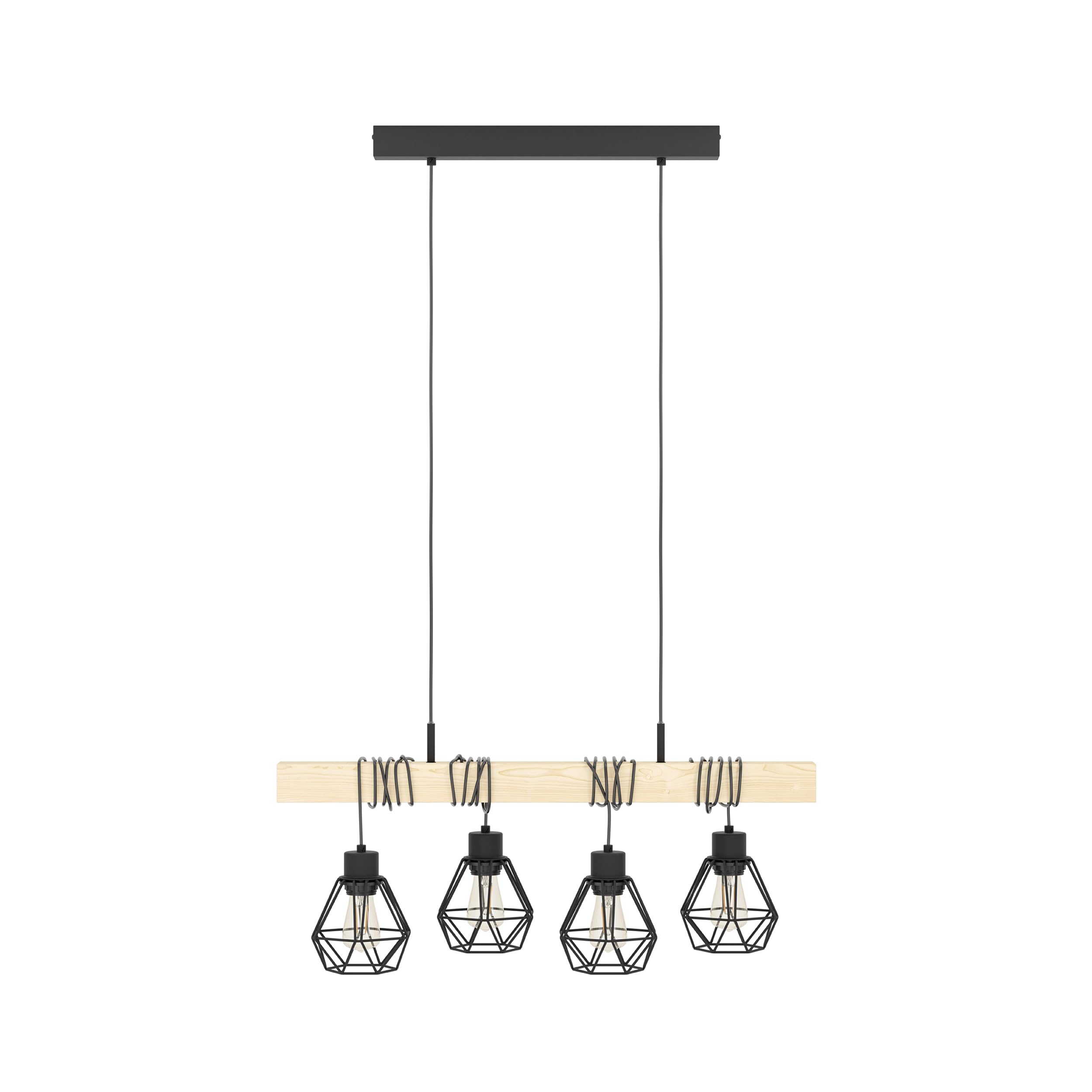 eglo-townshend-5-pendellampe-6-flammig-vintage-schwarz-braun image 8