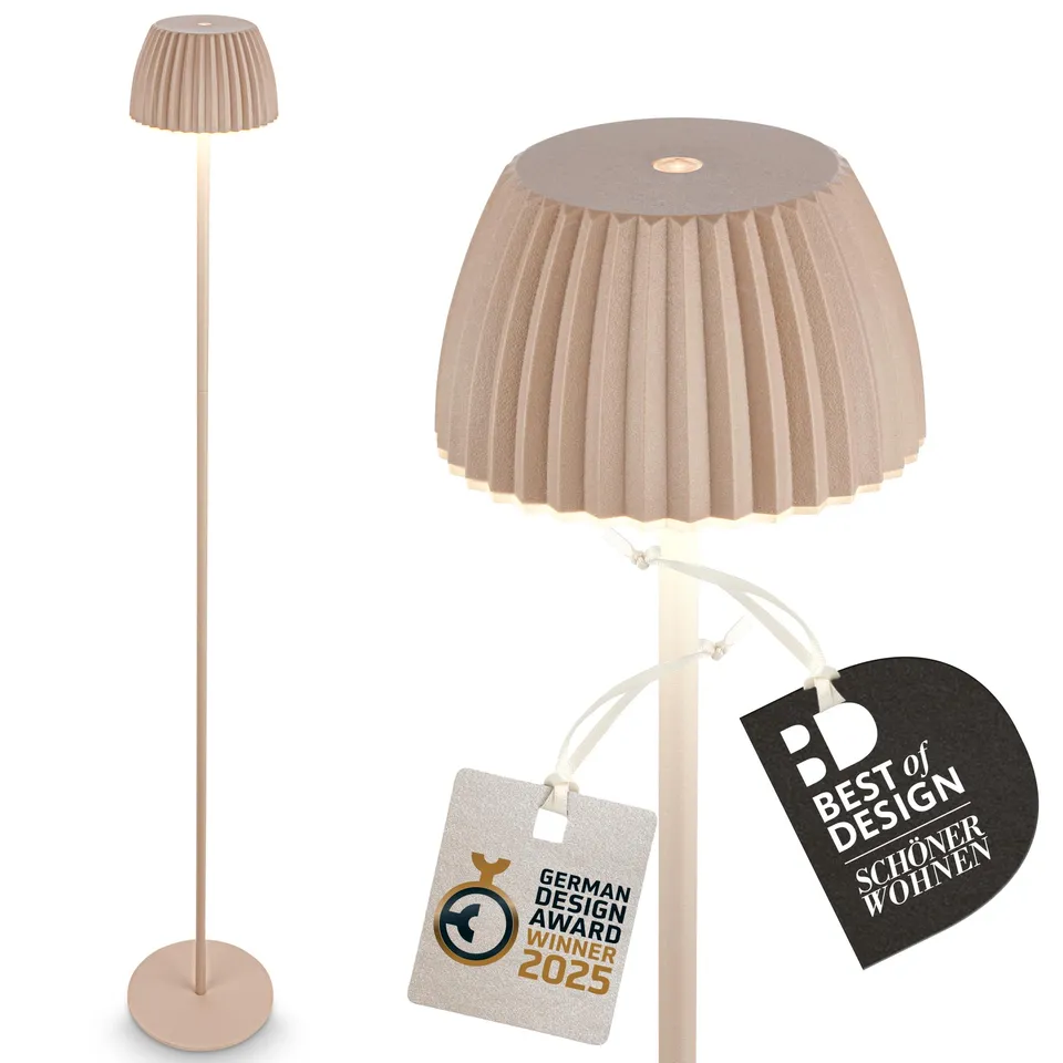 briloner-riffle-led-stehlampe-kabellos-ip44-touch-dimmbar-19x124-cm-beige image 1