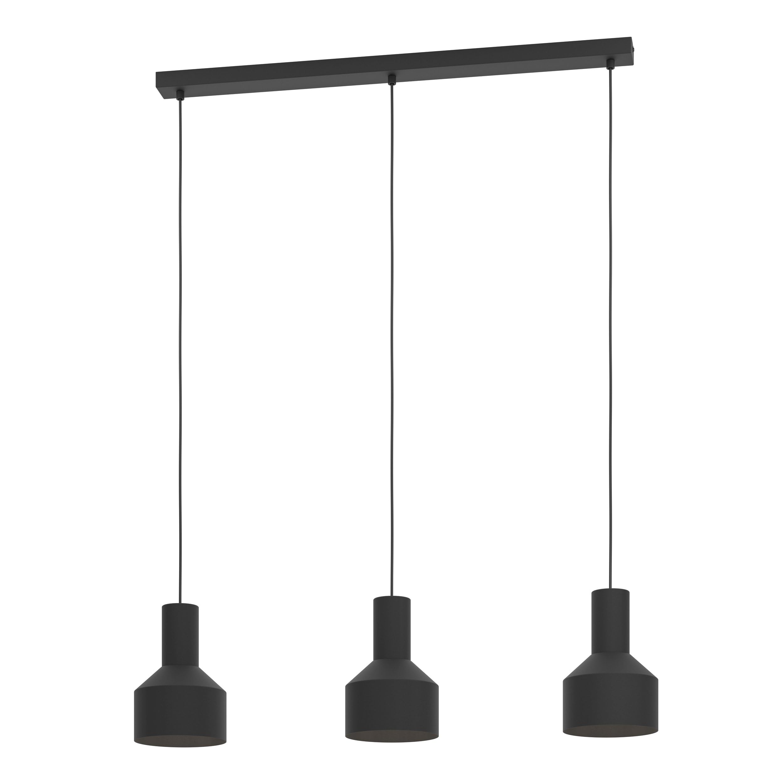 eglo-casibare-3-flammige-pendelleuchte-industrial-schwarz-metall-e27 image 1