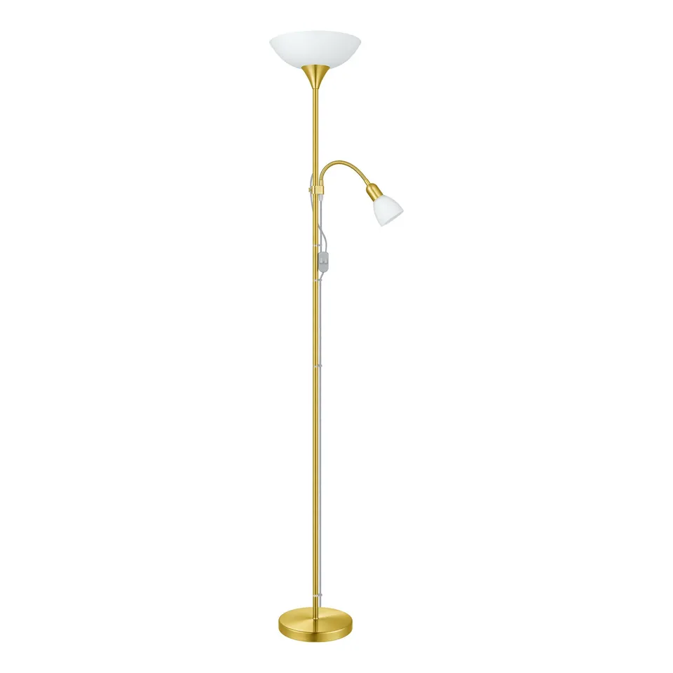 eglo-up-2-stehlampe-2-flammig-messing-matt-wei-e27-e14 image 1