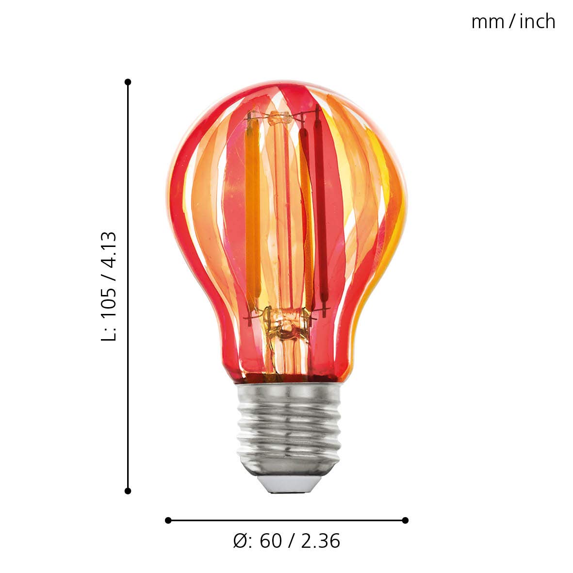 eglo-a60-e27-led-vintage-lampe-6-5w-bemaltes-glas-rot-orange-warmwei image 6