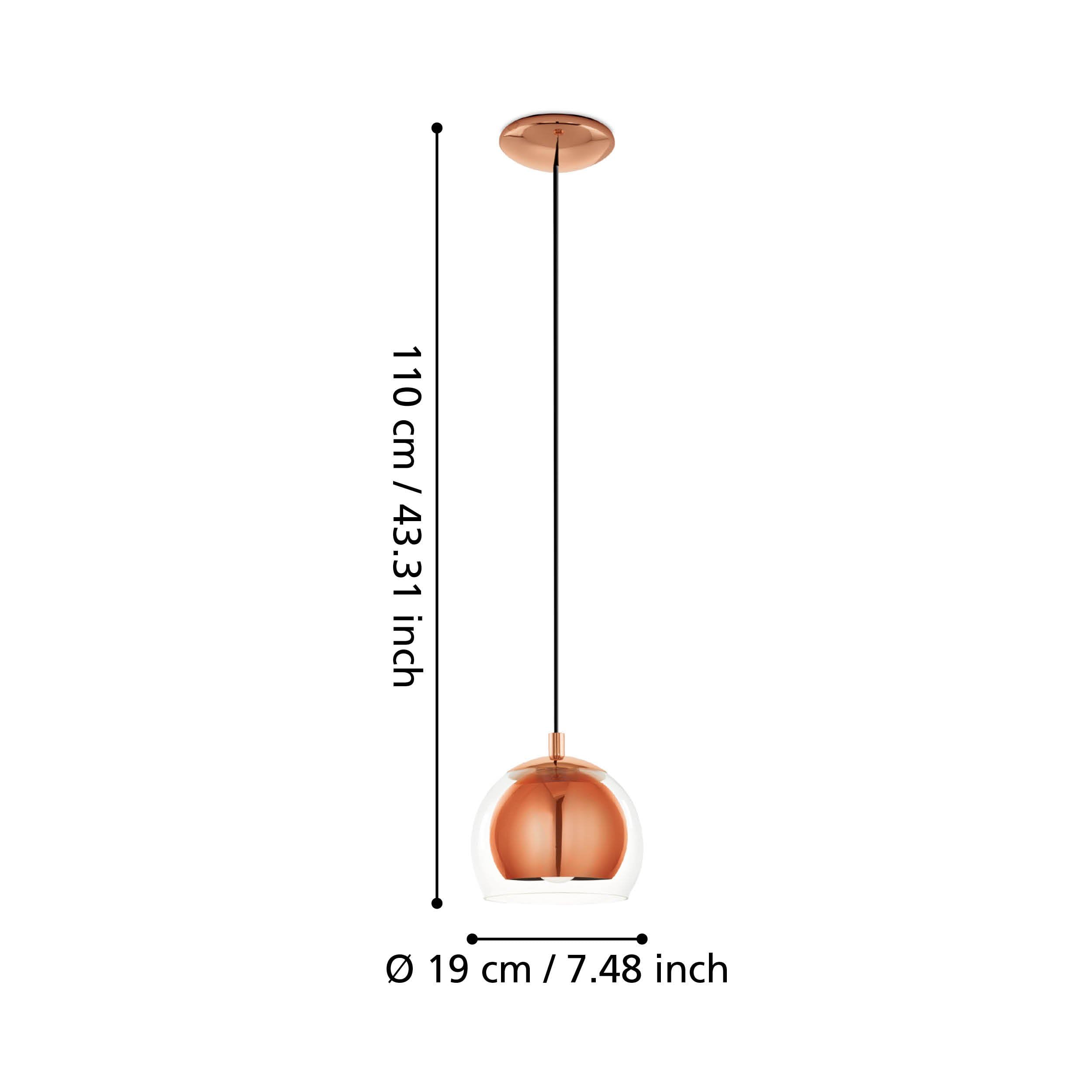 eglo-rocamar-pendelleuchte-1-flammig-h-ngelampe-metall-kupfer-glas-klar-e27 image 5