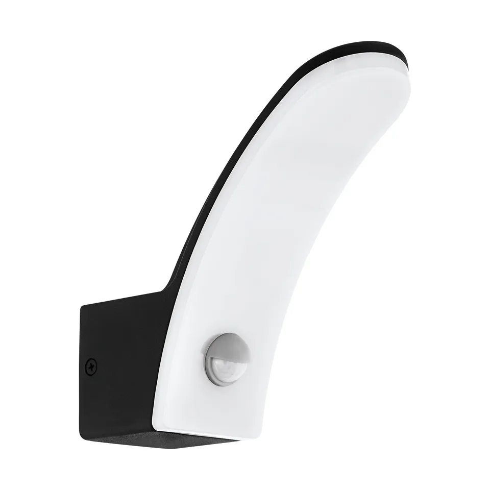 eglo-fiumicino-led-wandlampe-mit-sensor-schwarz-wei-1300-lm-neutralwei-ip44 image 1