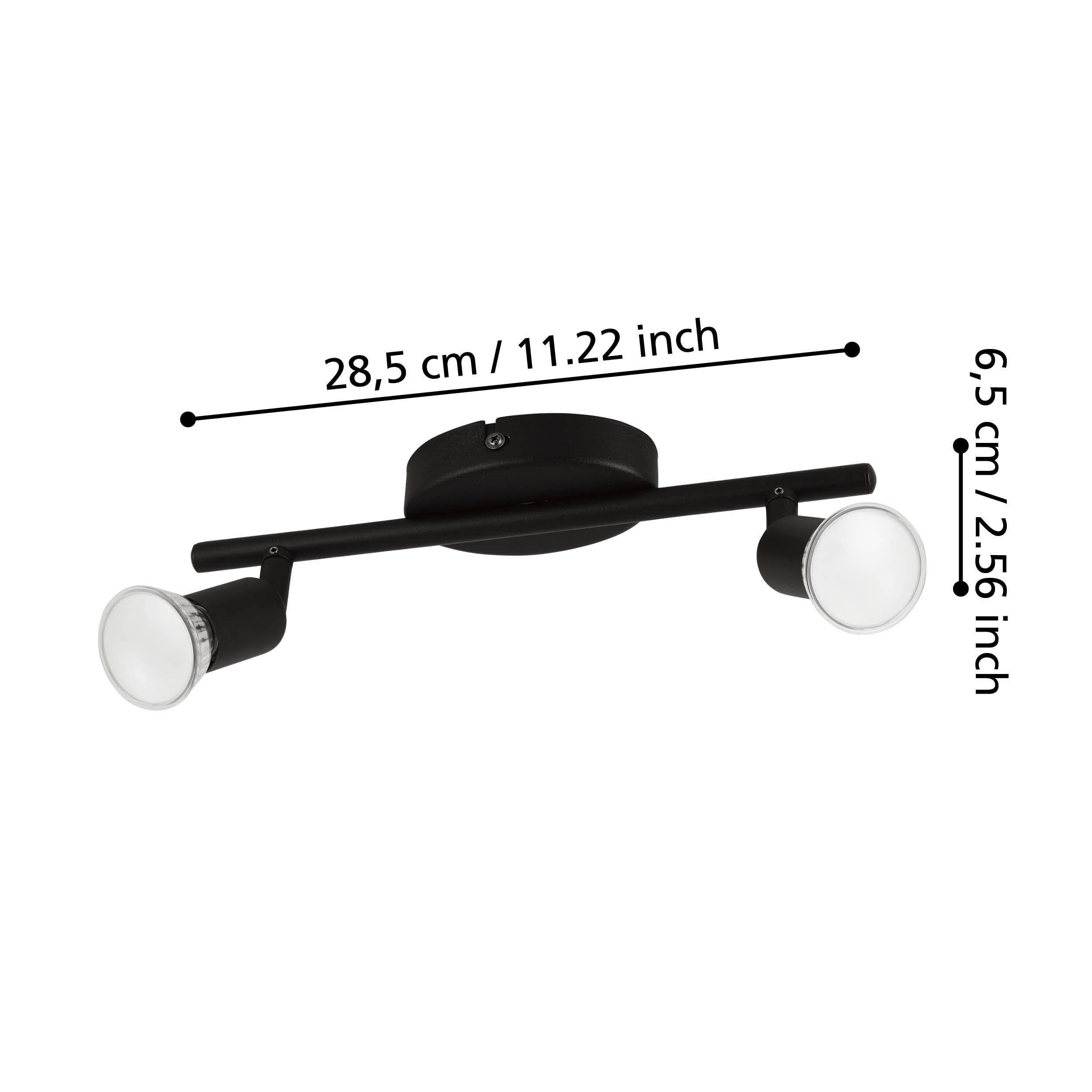 eglo-buzz-led-deckenstrahler-2-flammig-schwarz-l-28-5-cm-gu10 image 2
