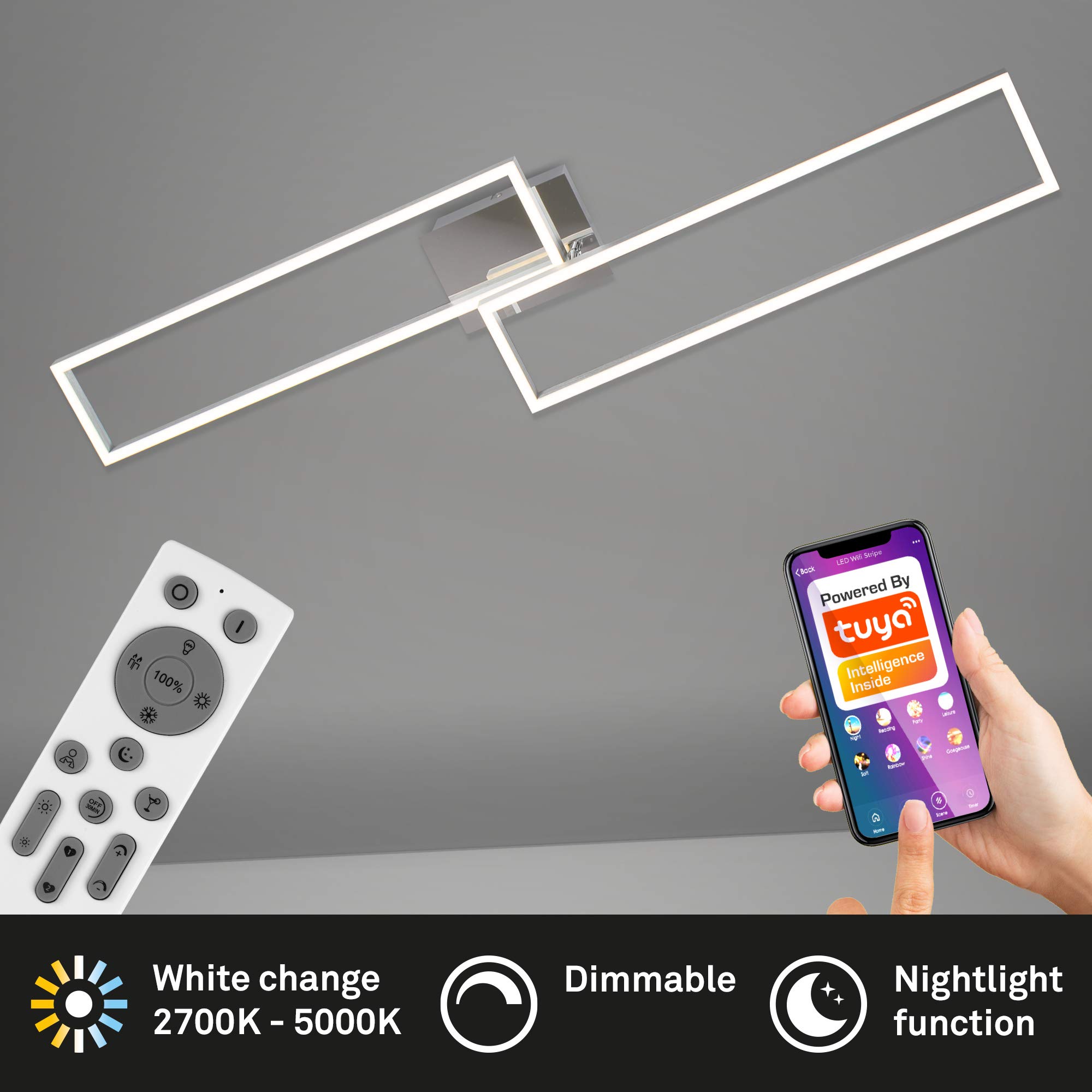 briloner-smart-led-deckenleuchte-wifi-110-cm-dimmbar-40w-fernbedienung image 2
