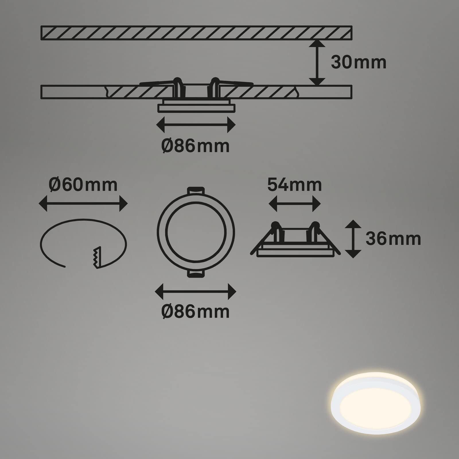 briloner-3er-set-bad-einbaustrahler-led-warmwei-mit-aufsatzrahmen-wei-84x36-5-mm image 6