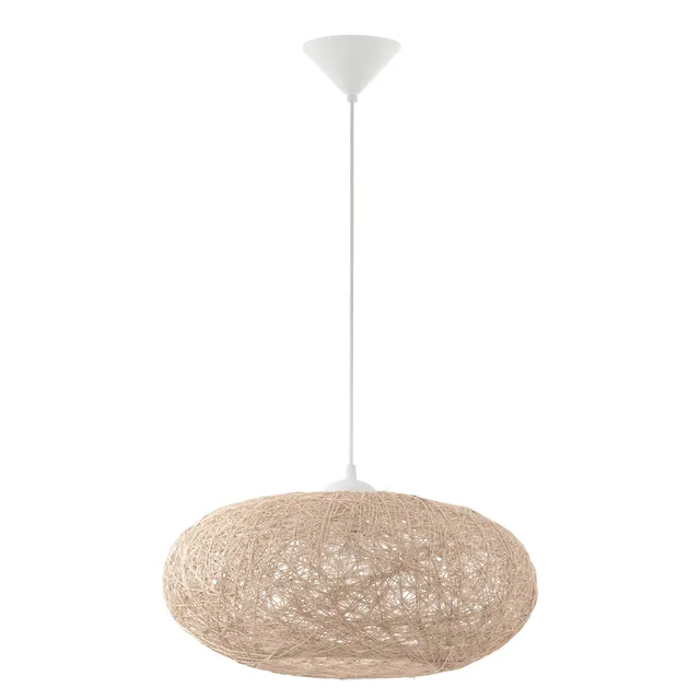 eglo-campilo-pendelleuchte-1-flammig-textil-faden-beige-e27-45-cm image 1