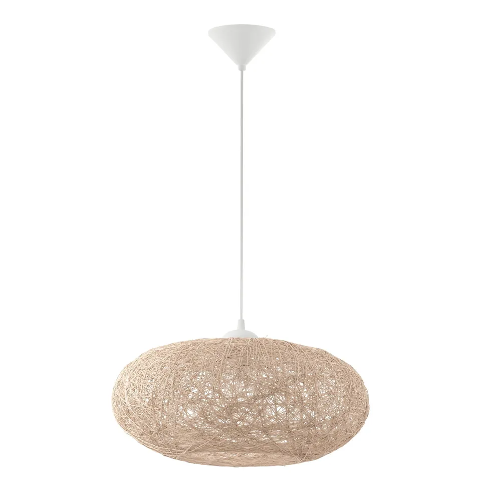 eglo-campilo-pendelleuchte-1-flammig-textil-faden-beige-e27-45-cm image 1
