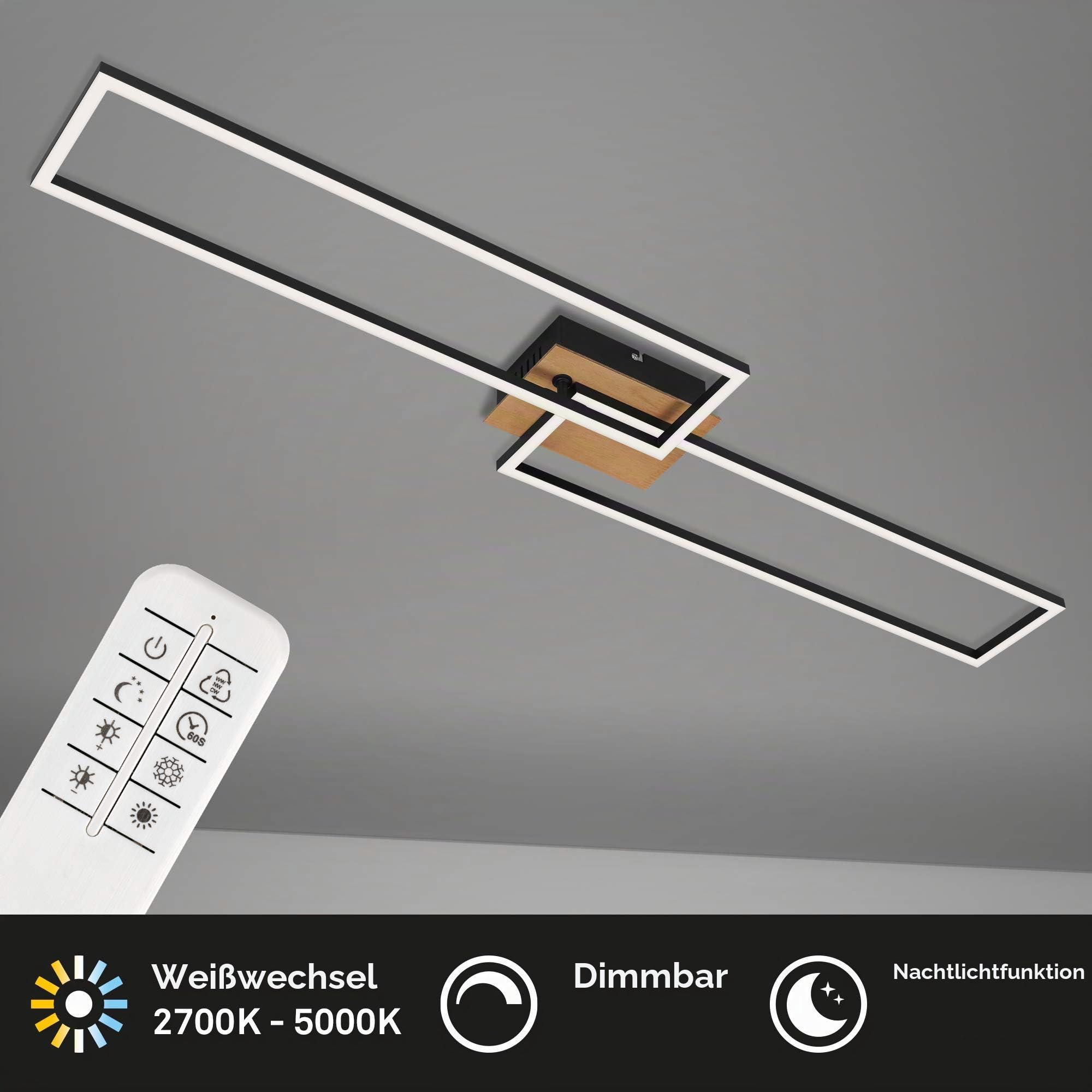 briloner-blackline-led-deckenlampe-110-cm-dimmbar-cct-fernbedienung-schwarz-holz image 2