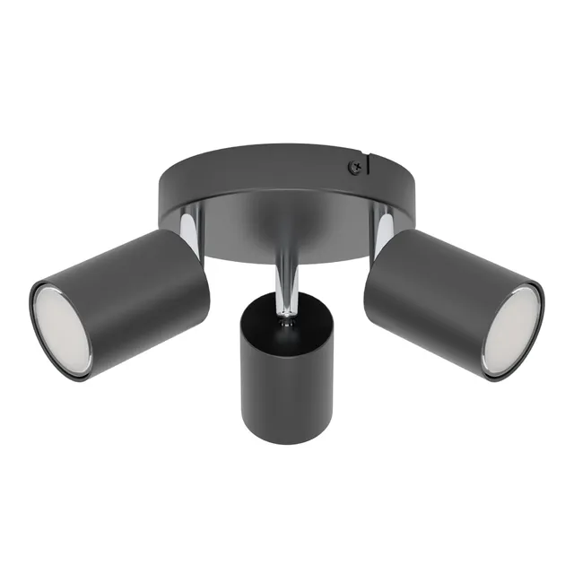 eglo-reciso-e-deckenlampe-3-flammig-spot-deckenstrahler-schwarz-gu10 image 1