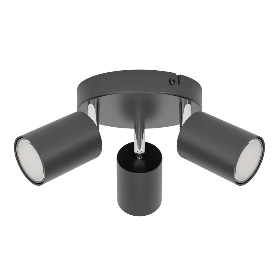 eglo-reciso-e-deckenlampe-3-flammig-spot-deckenstrahler-schwarz-gu10 image 1