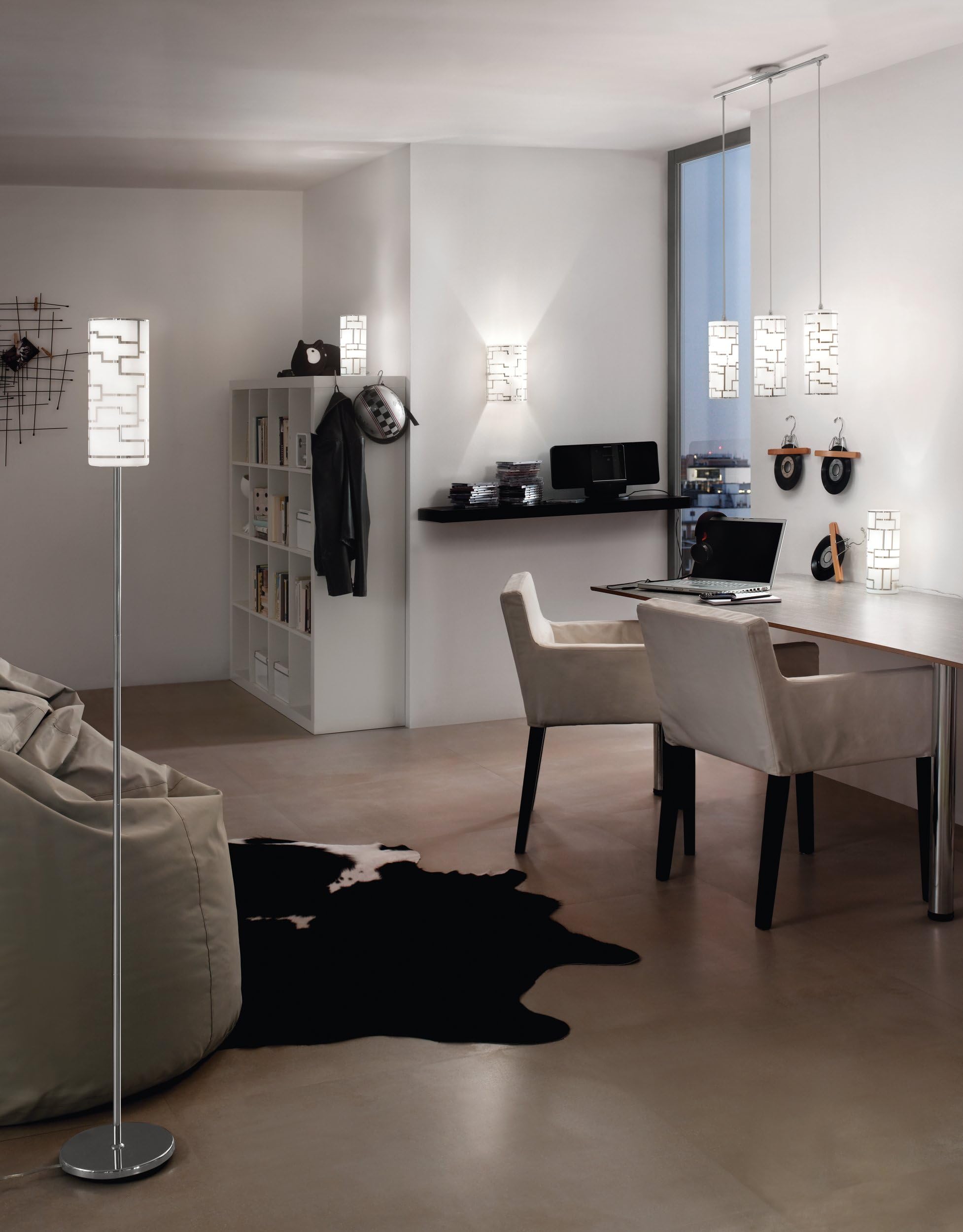 eglo-bayman-pendelleuchte-3-flammig-e27-stahl-chrom-glas-wei-72-cm-esstischlampe image 3