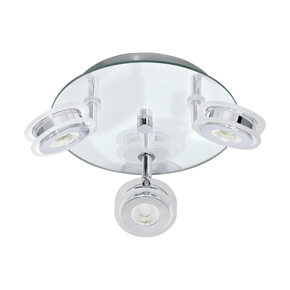 eglo-agueda-led-deckenstrahler-23-cm-stahl-chrom-glas-klar-warmwei-ip44 image 1