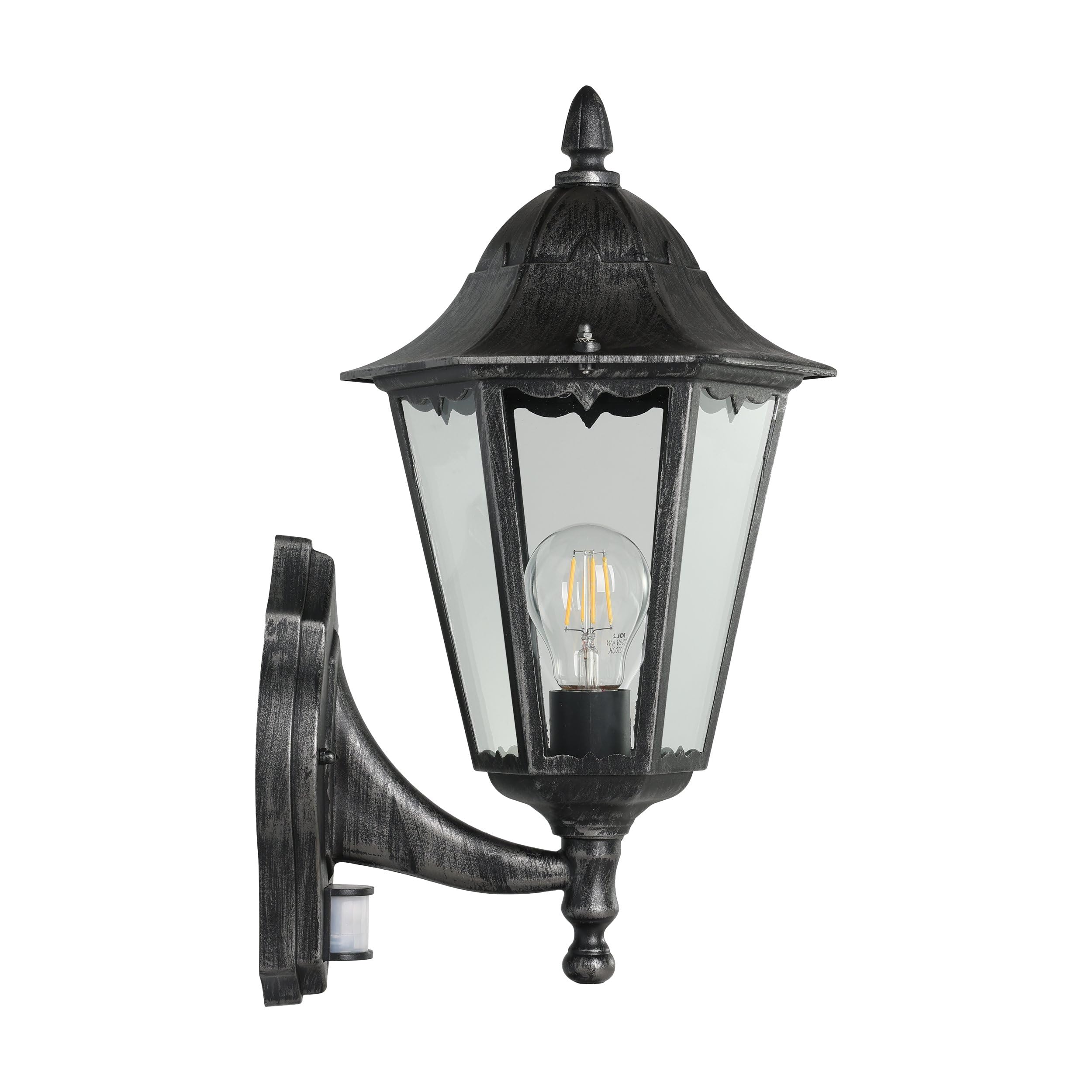 eglo-navedo-au-en-wandlampe-mit-bewegungsmelder-laterne-aluguss-schwarz-e27-ip44 image 2
