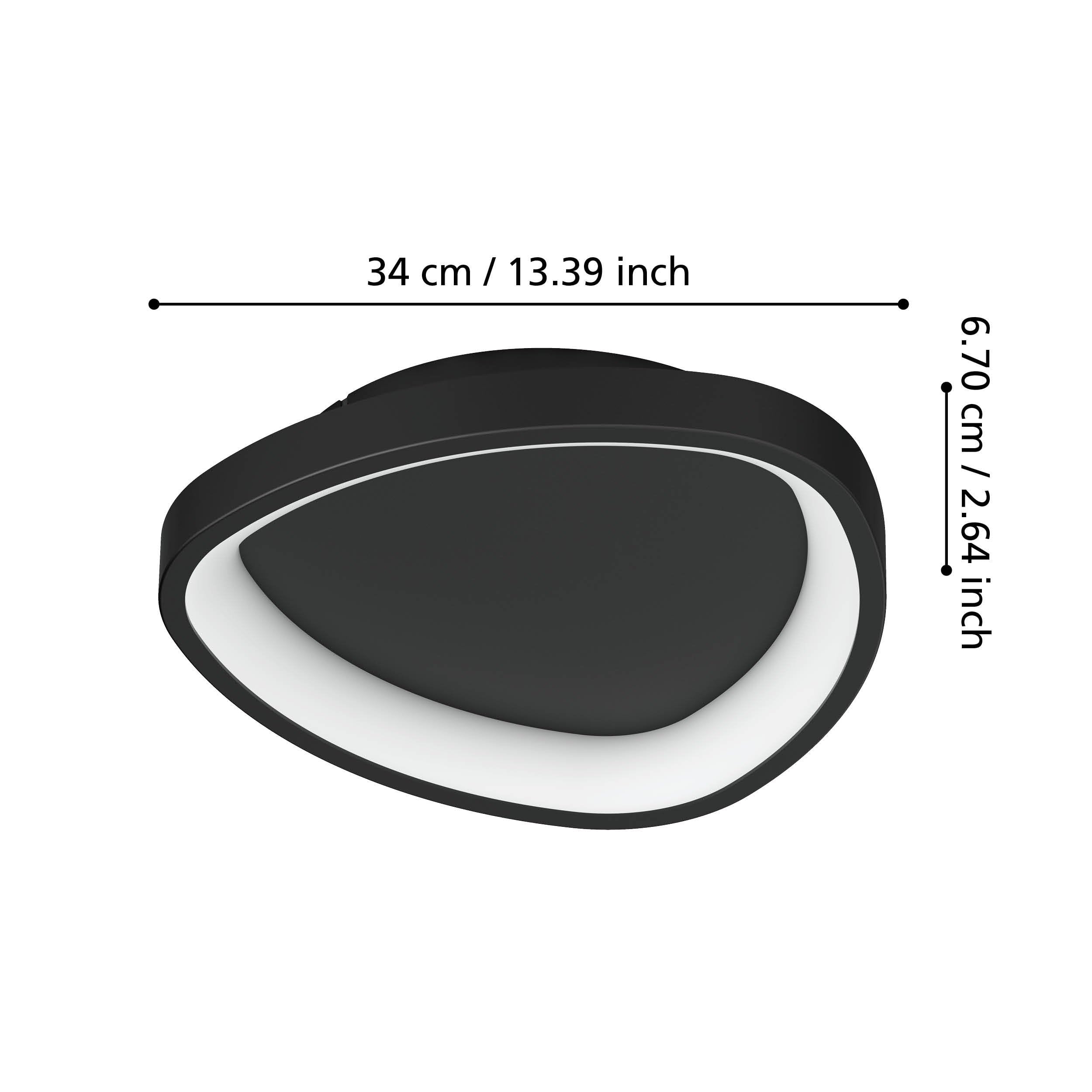 eglo-loretello-led-deckenleuchte-dreieckig-35-cm-dimmbar-mit-fernbedienung-schwa image 7