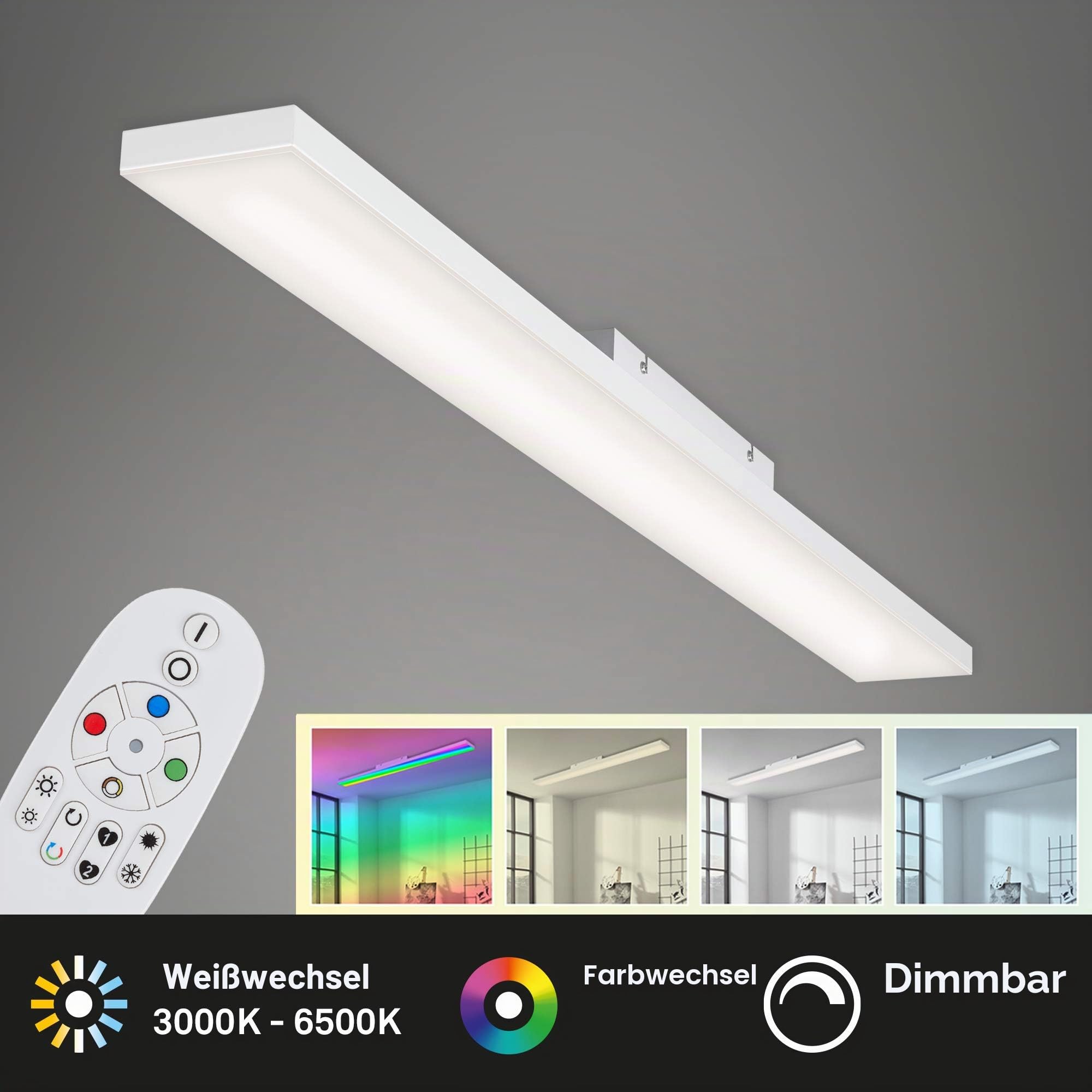 briloner-led-panel-1195x100-mm-dimmbar-rgb-cct-mit-fernbedienung-24w-2900-lumen- image 2