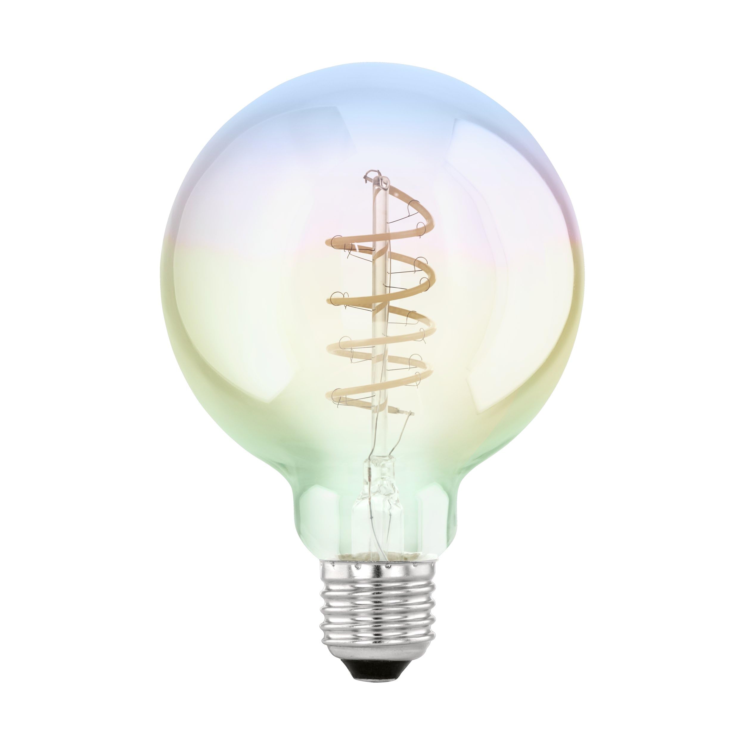 eglo-led-globe-e27-g95-spiral-regenbogen-irisierend-dimmbar-warmwei image 1
