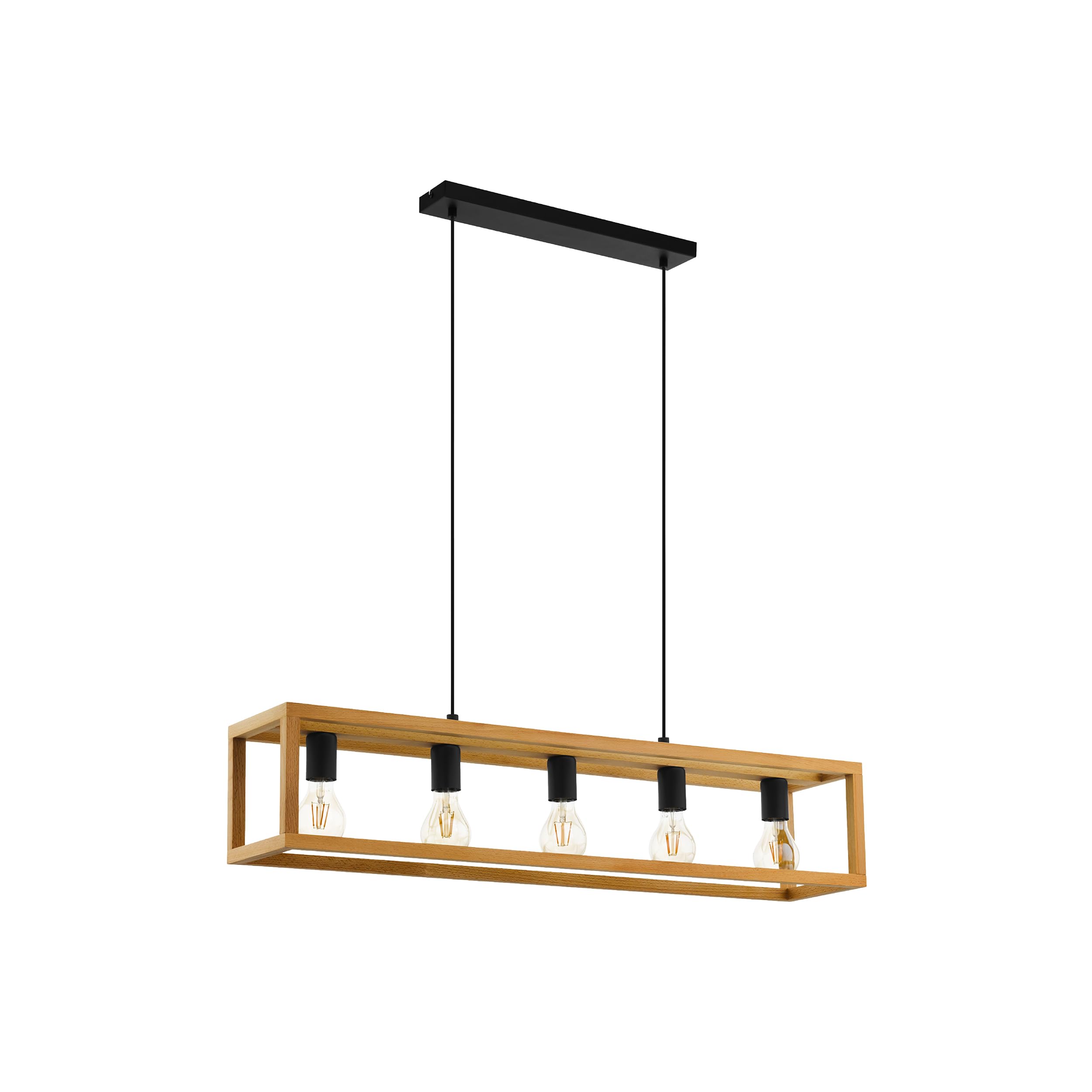 eglo-blackcrown-deckenleuchte-kubus-20x20-cm-schwarzer-stahl-mit-holzrahmen-e27 image 8