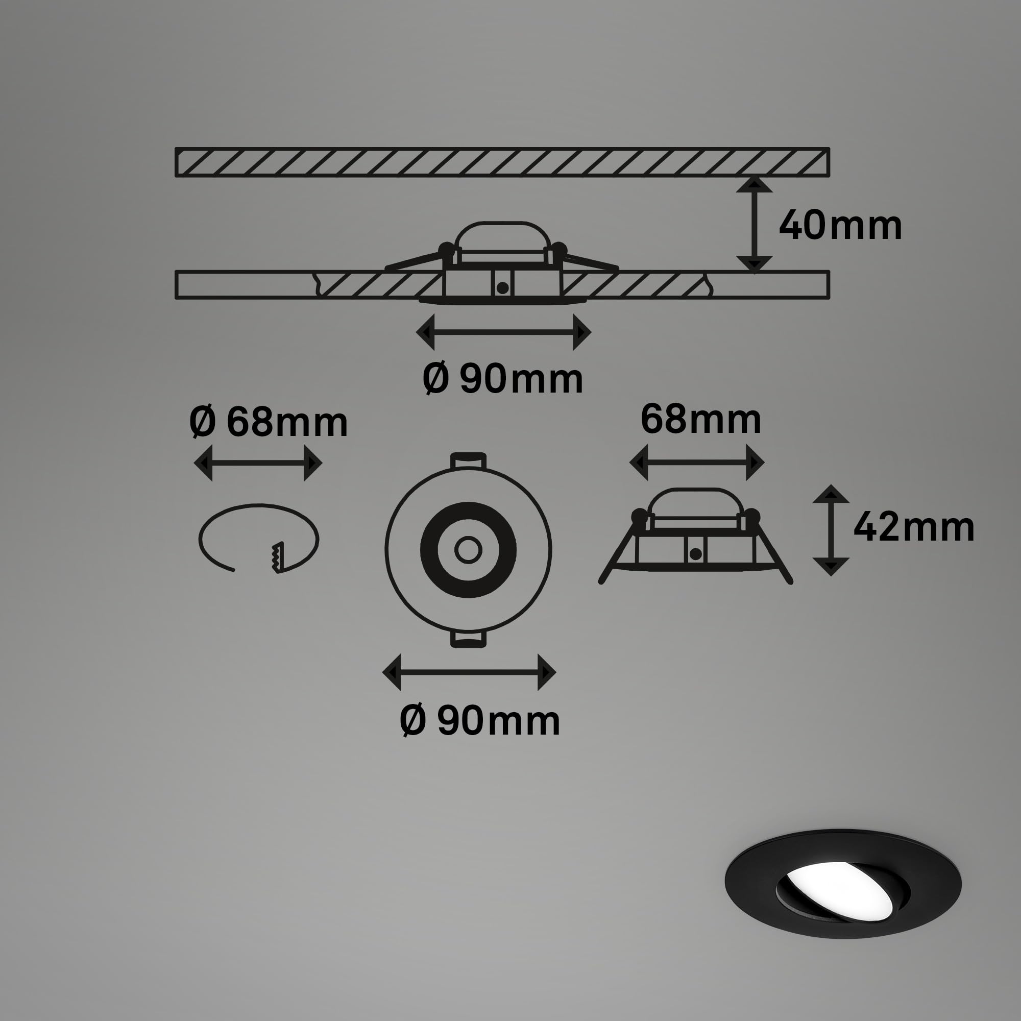 briloner-3er-set-led-einbaustrahler-230v-ip65-dimmbar-schwenkbar-schwarz-90x45-m image 8