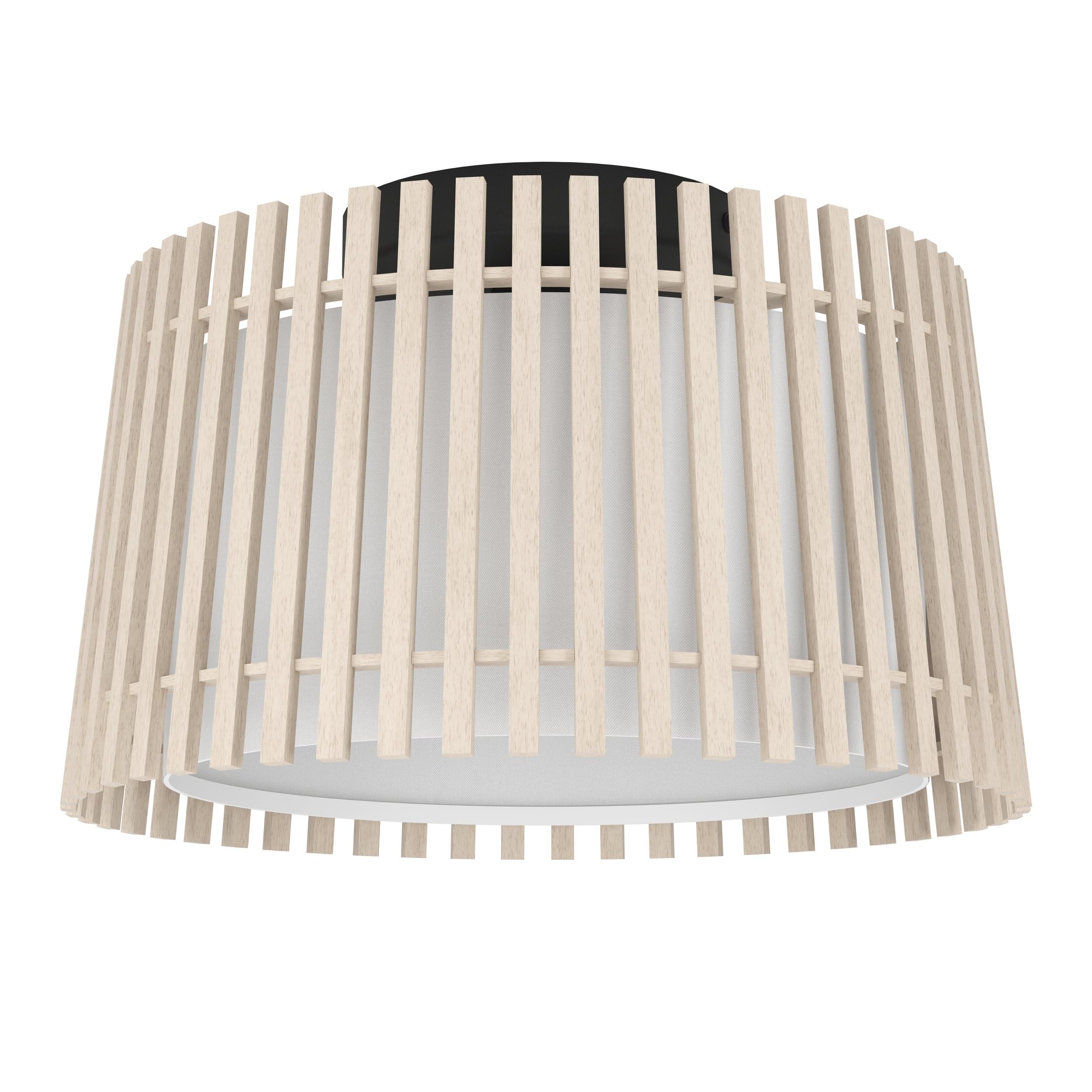eglo-fattoria-deckenlampe-38-cm-holz-hell-und-stoff-wei-e27 image 1