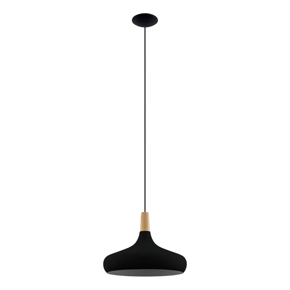 eglo-sabinar-pendelleuchte-esstischleuchte-metall-schwarz-holz-natur-e27-40-cm image 1