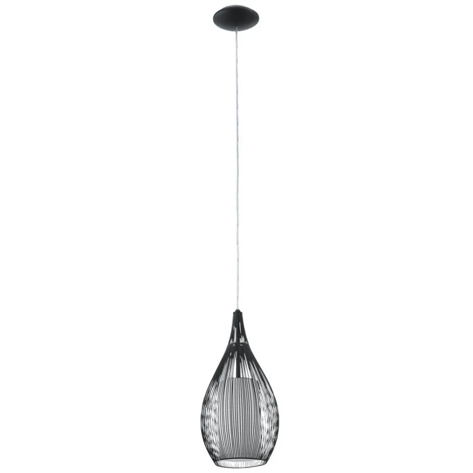 eglo-razoni-pendellampe-1-flammig-schwarz-glas-satiniert-e27 image 1