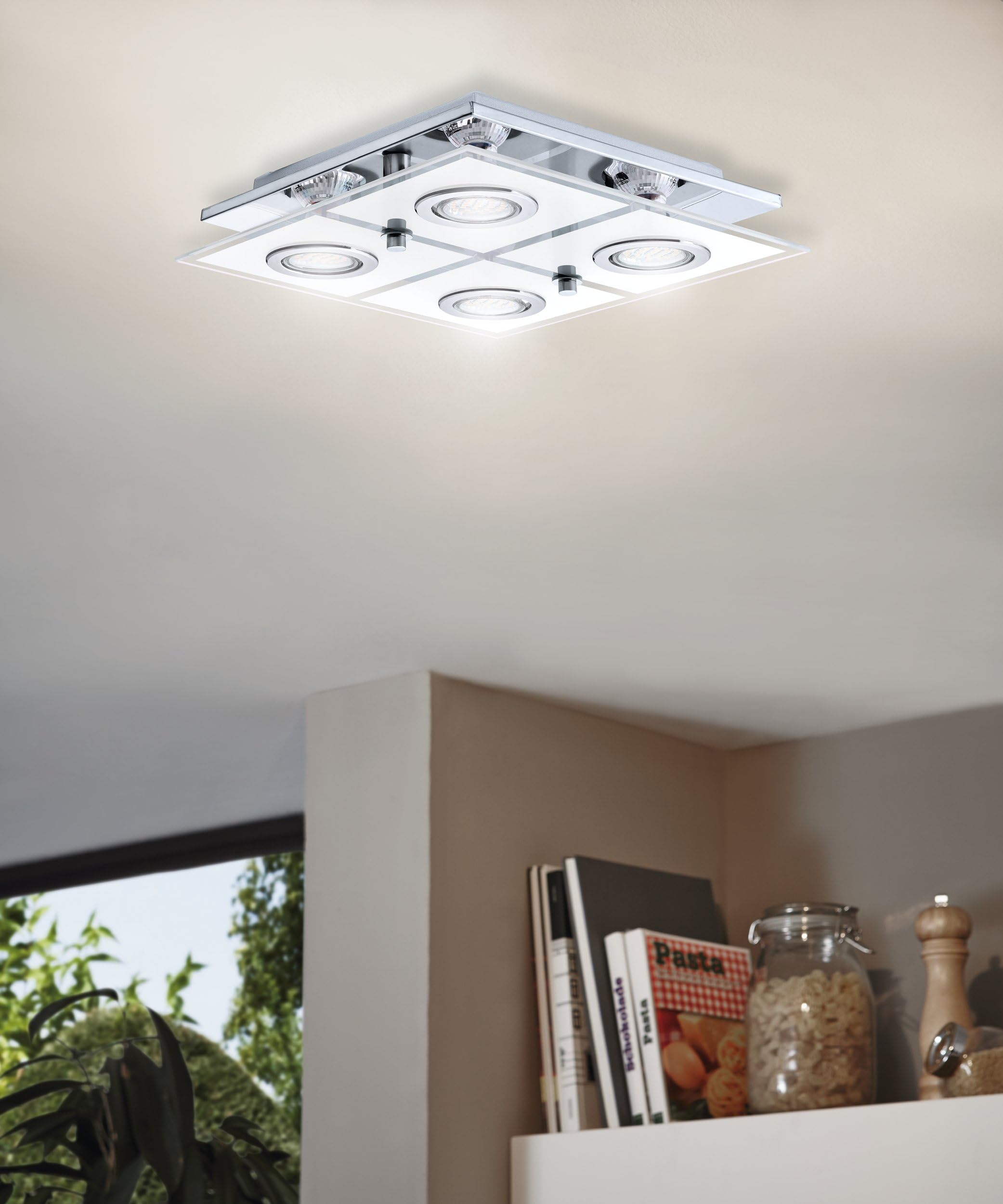 eglo-deckenlampe-cabo-4-flammig-led-deckenleuchte-gu10-edelstahl-mit-glas-wei-29 image 4