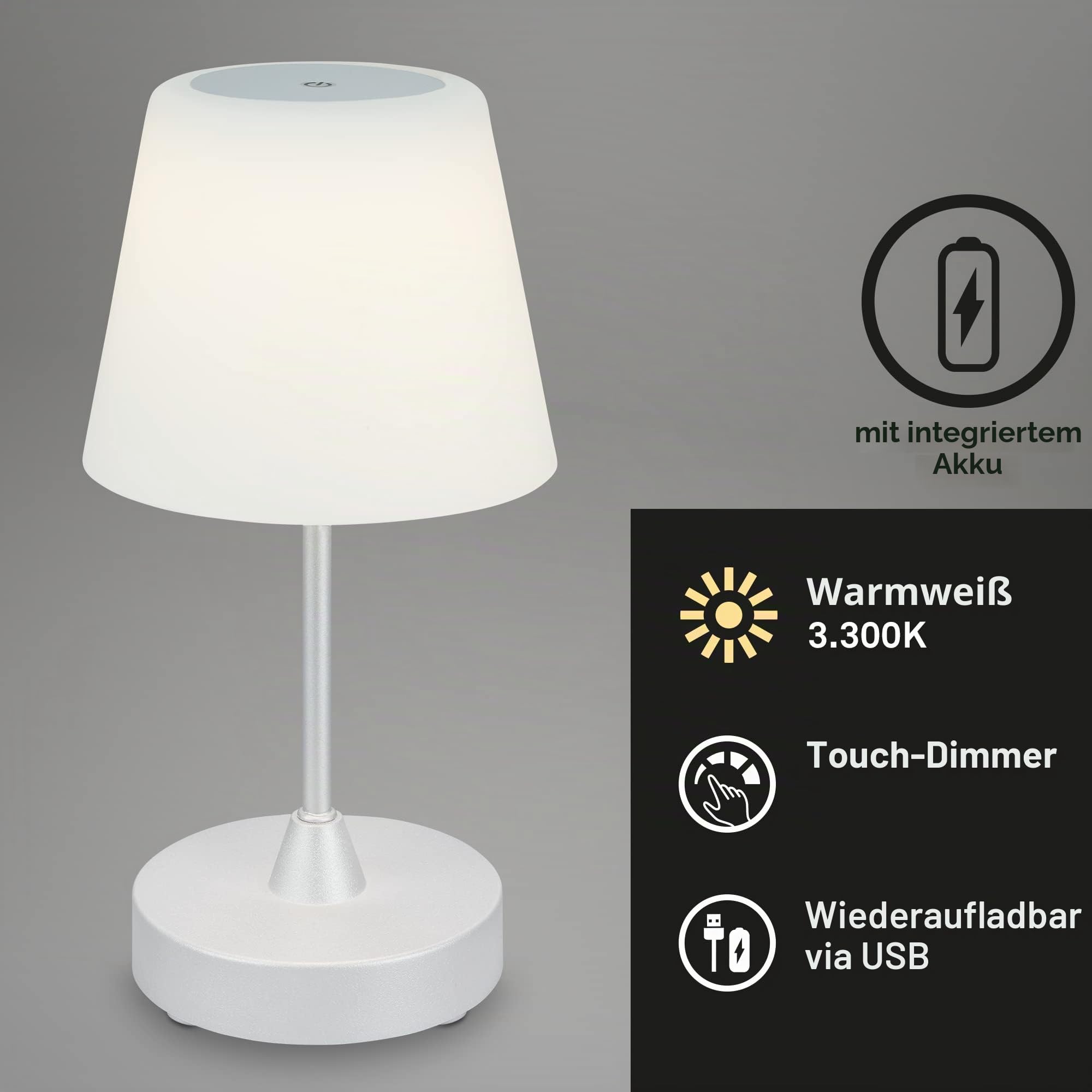 briloner-led-tischlampe-kabellos-touch-dimmbar-akku-glasschirm-ip44-chrom-matt image 2