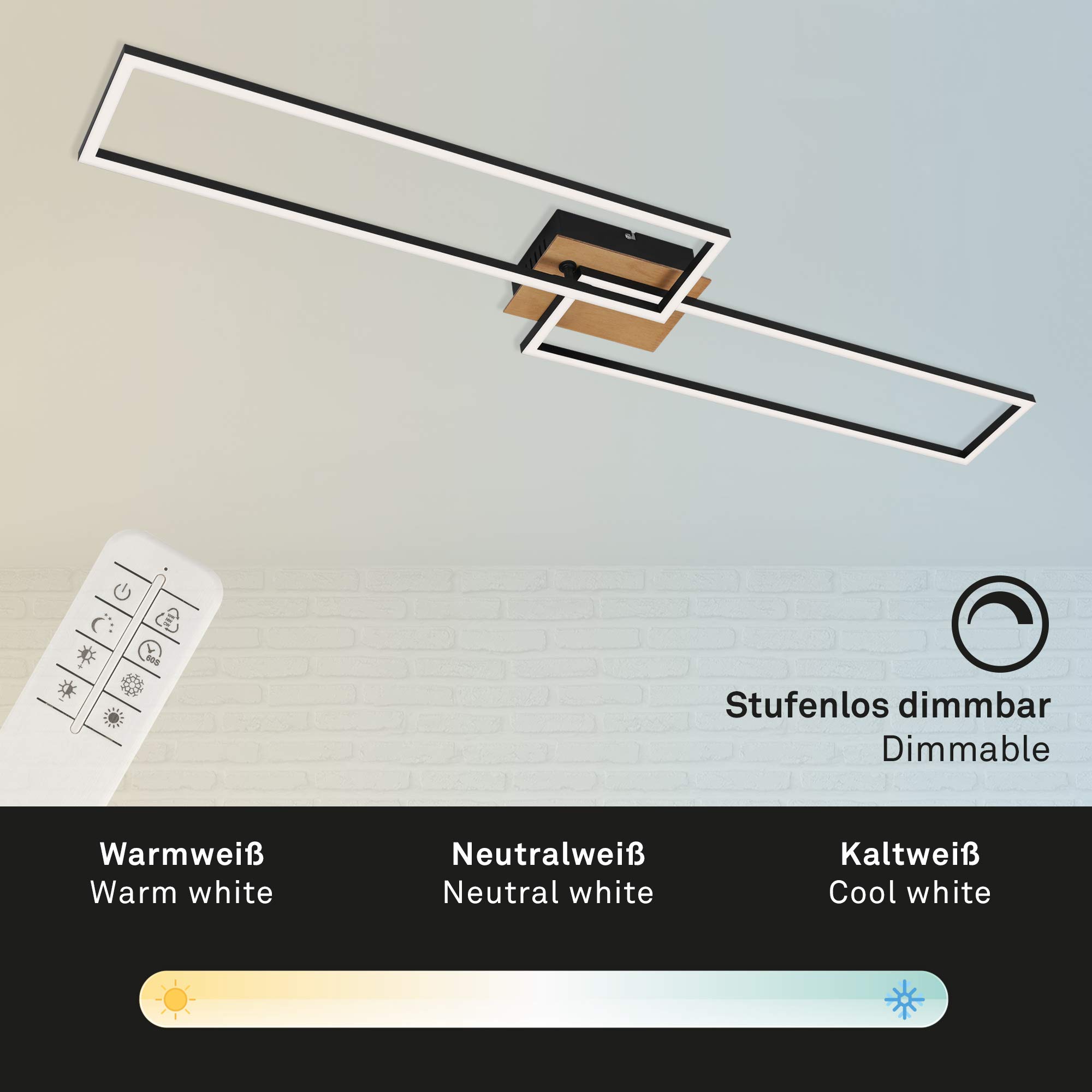 briloner-blackline-led-deckenlampe-110-cm-dimmbar-cct-fernbedienung-schwarz-holz image 3