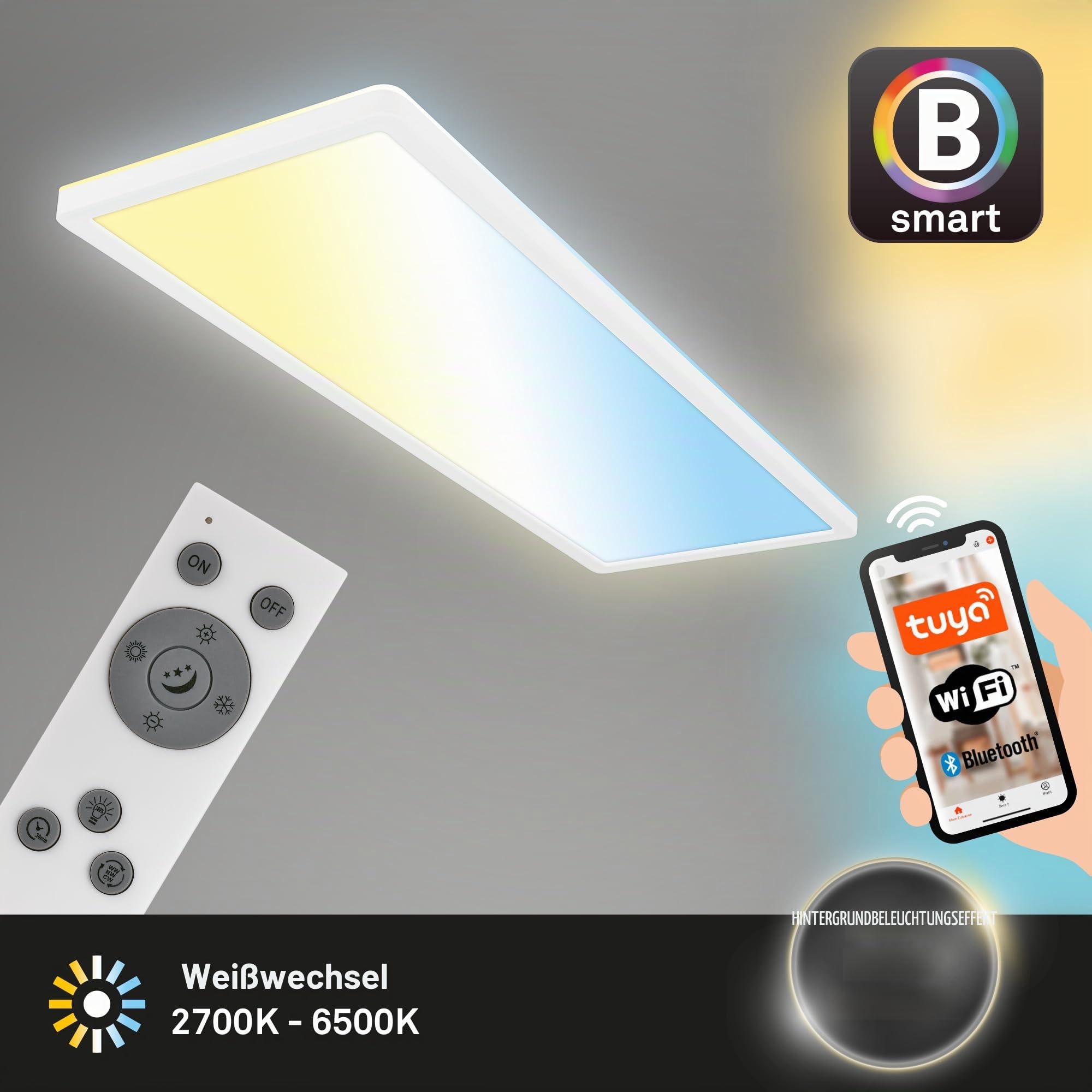 briloner-led-deckenlampe-flach-smart-home-22w-3000lm-cct-app-sprache-wei-58cm image 2