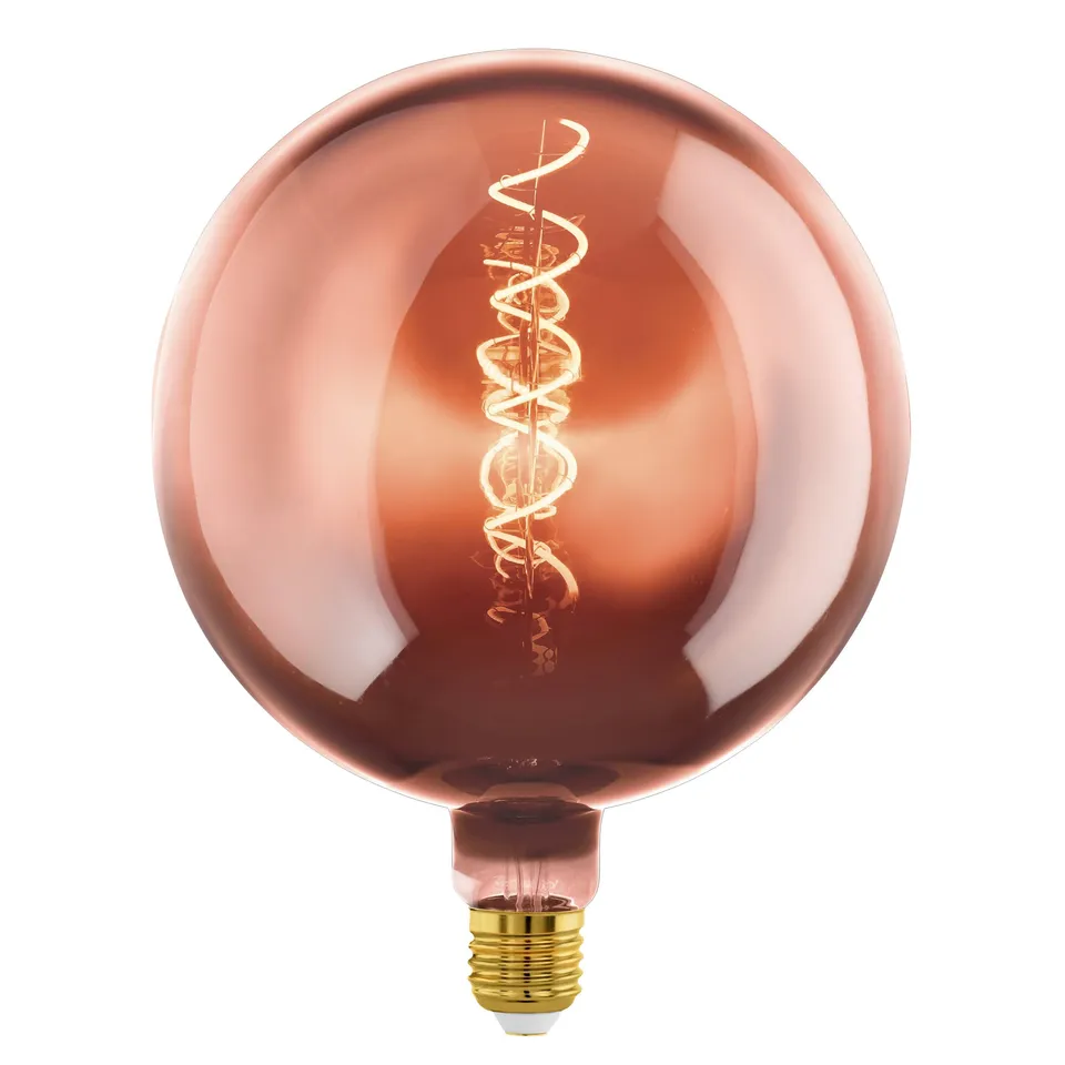 eglo-spiral-led-globe-g200-20-cm-kupfer-e27-dimmbar-1600k image 1